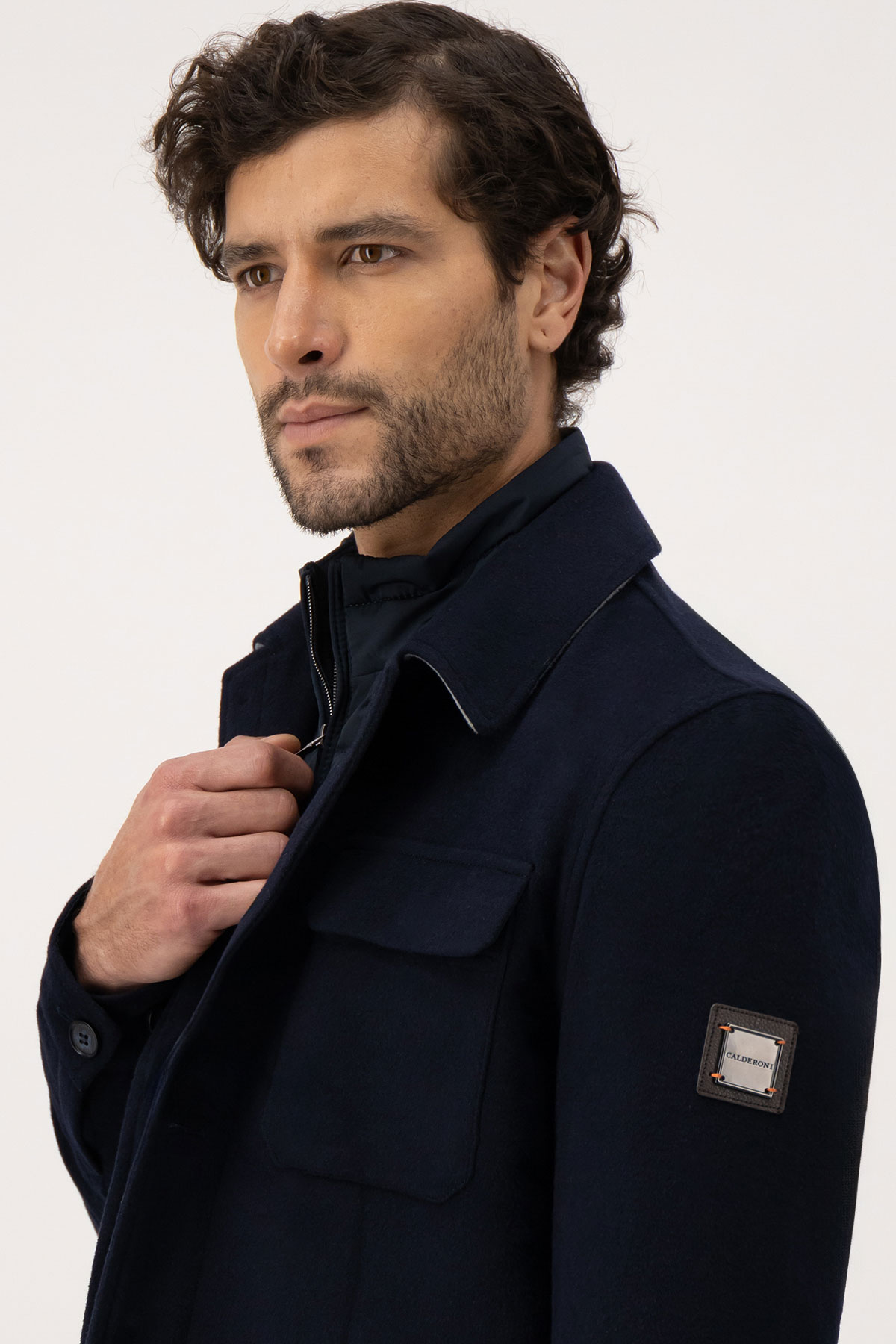 Chamarra Calderoni Azul Marino Contemporary Fit