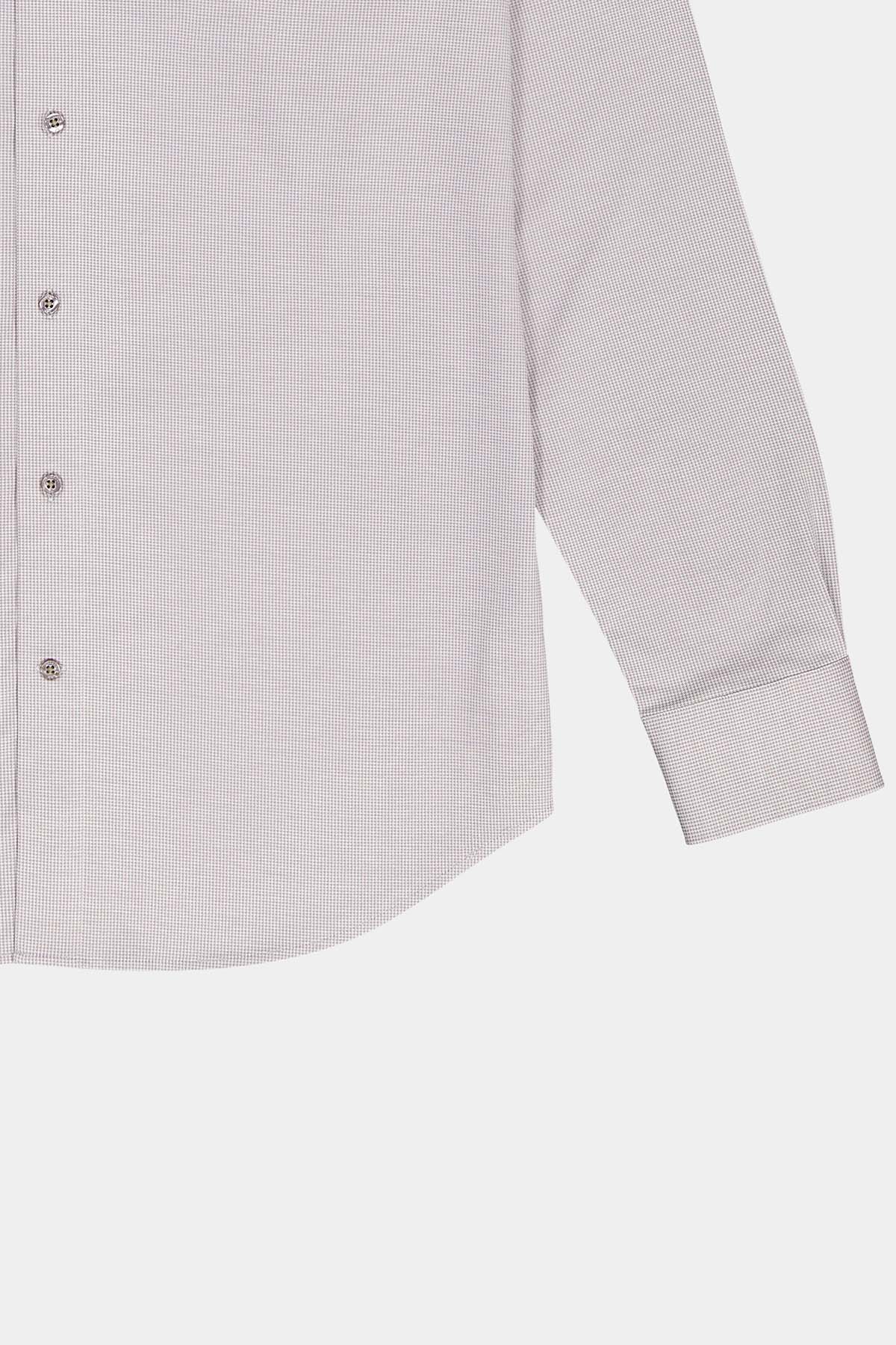 Camisa Vestir Knit Calderoni Beige Regular Fit