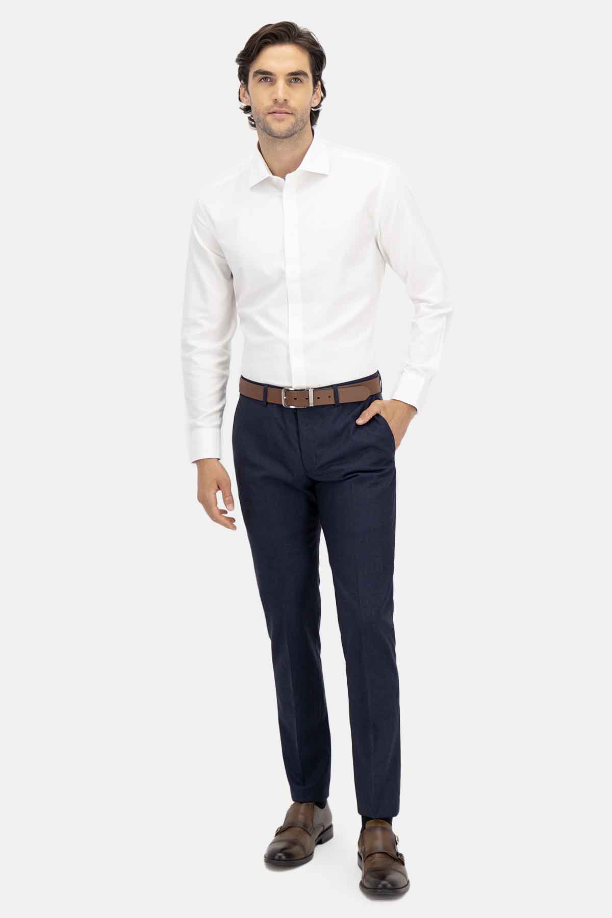 Camisa Non Iron  Color blanco Contemporary fit image number 6