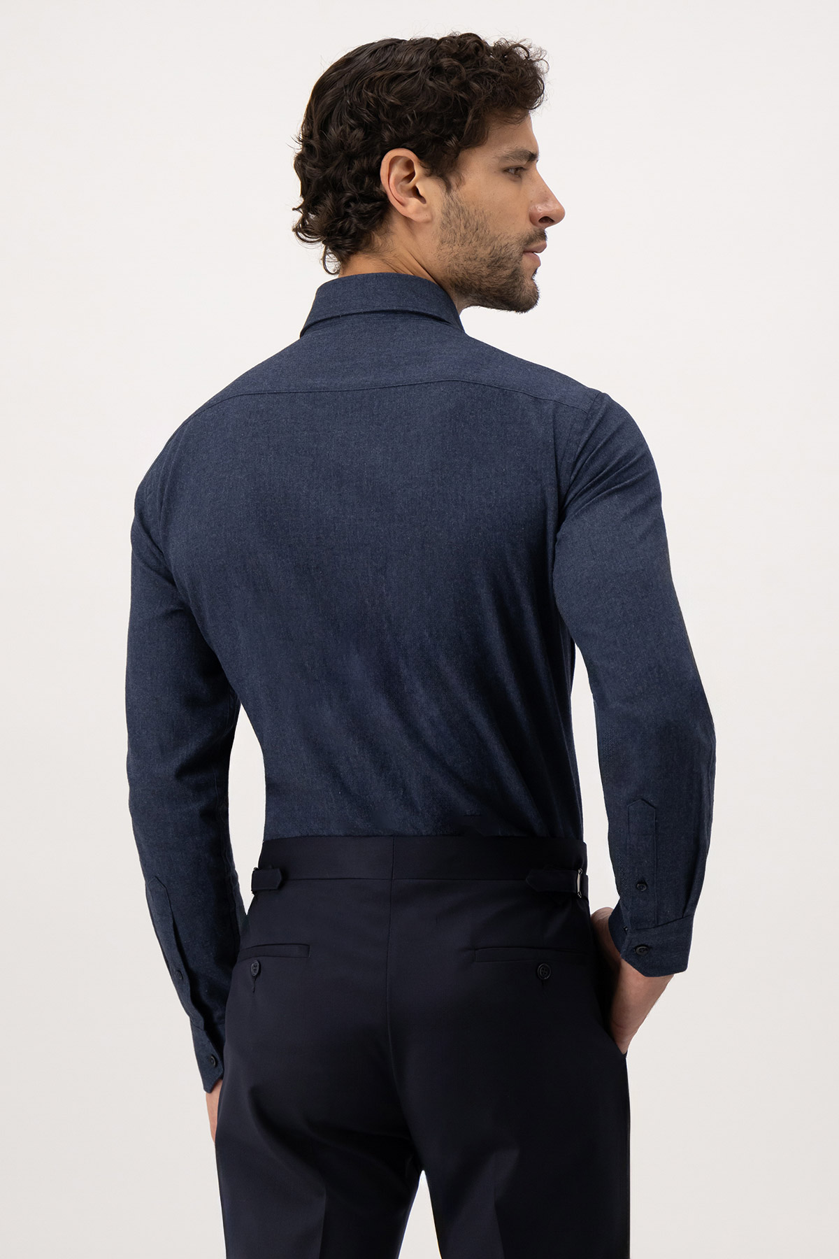 Camisa Casual Calderoni Color Azul Marino Regular Fit