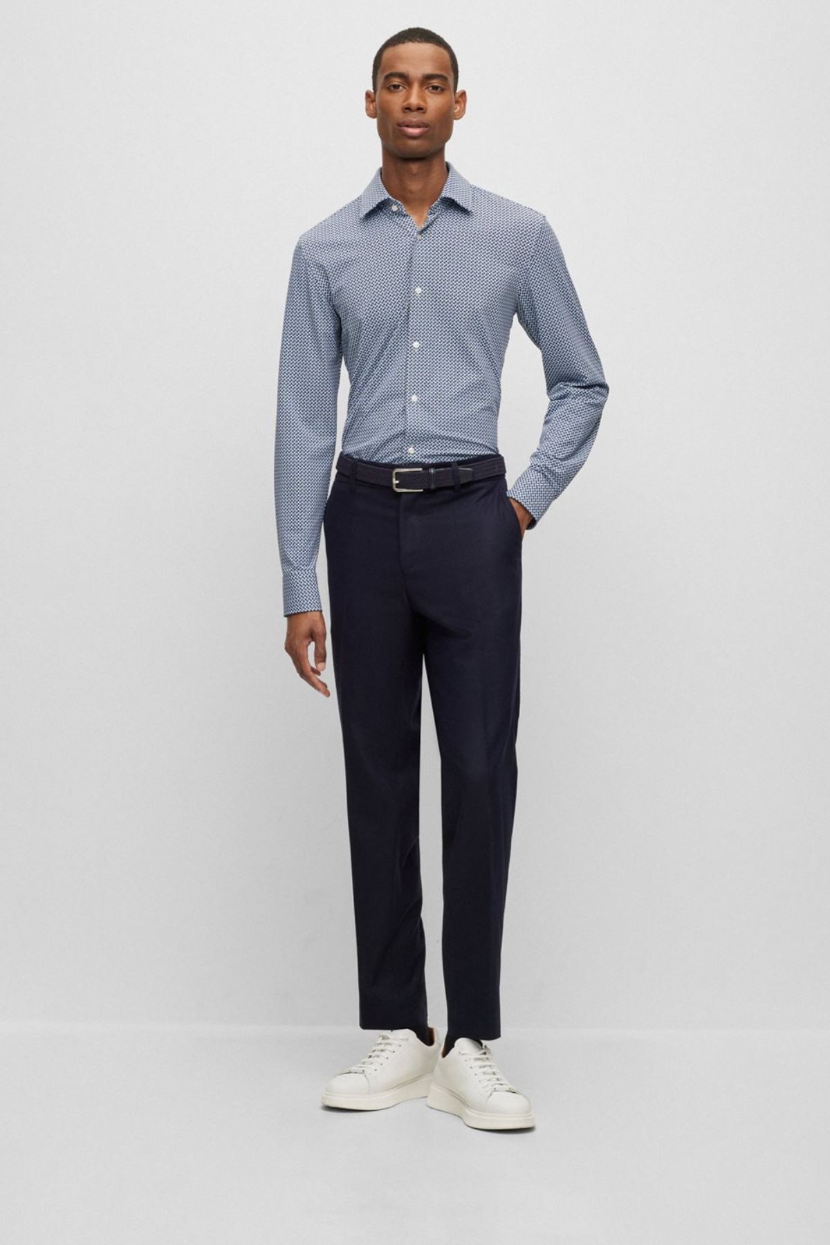 Camisa Boss Formal Azul Slim fit