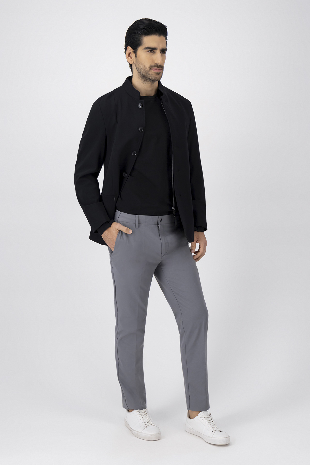 Pantalón Formal Slim Fit Gris Acero