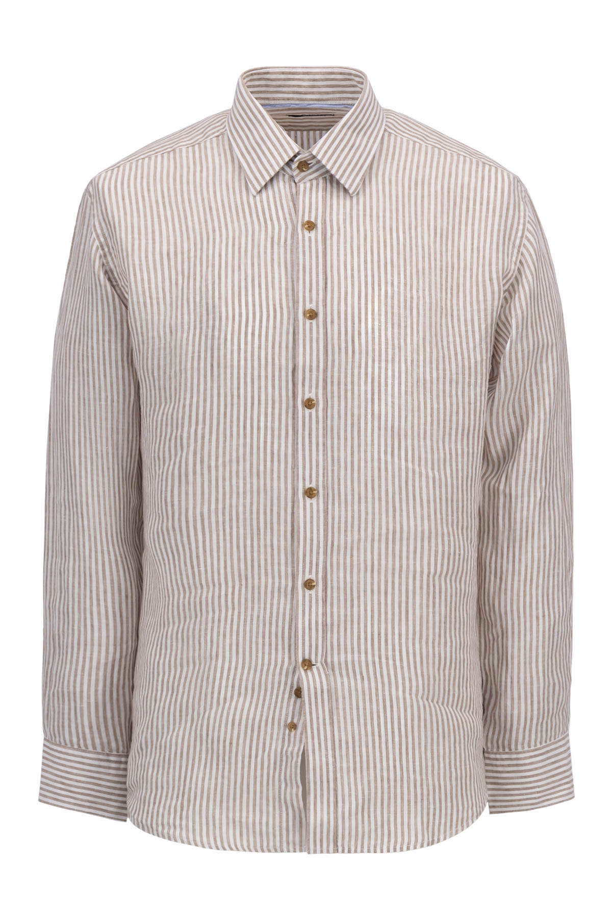 Camisa Casual LINEN Color Café Regular Fit