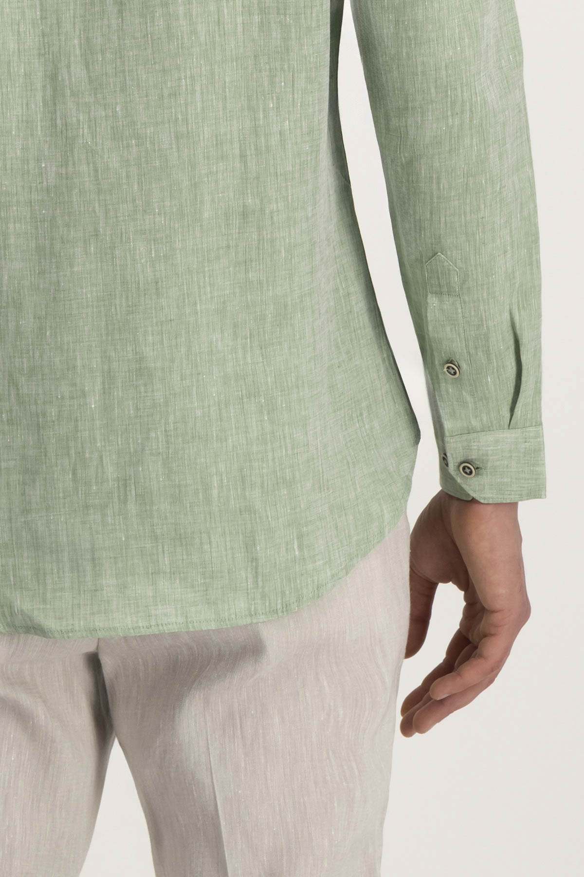 Camisa Casual LINEN Roberts Verde Slim Fit