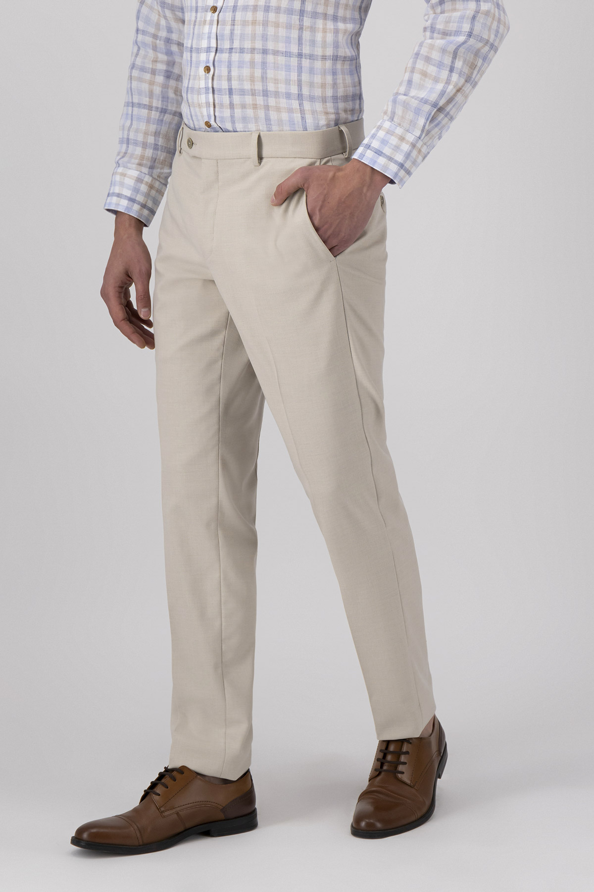 Pantalón Formal Color Beige Slim Fit