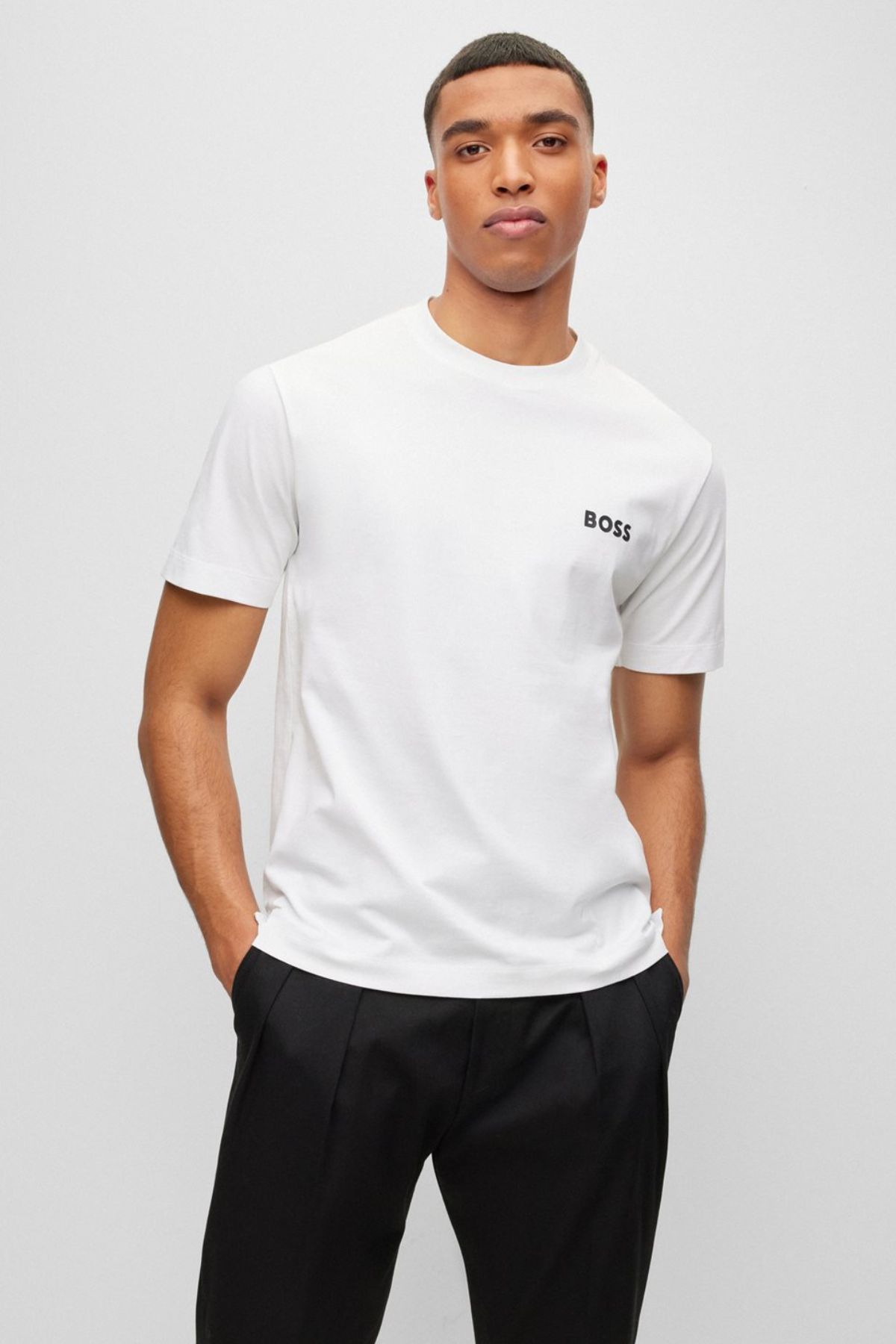 PLAYERA BOSS CASUAL BLANCA