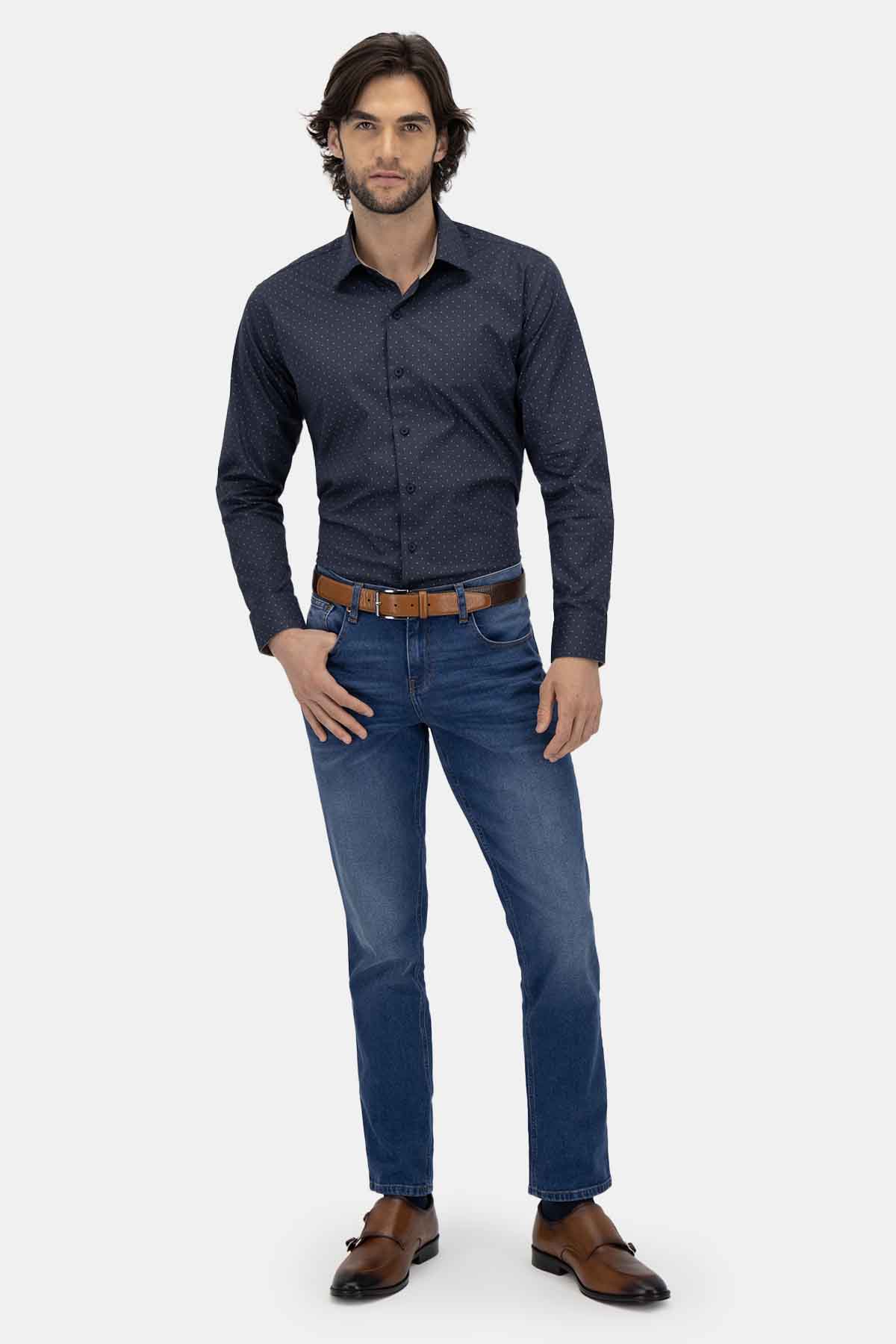 Camisa Roberts Red Azul Marino Slim Fit