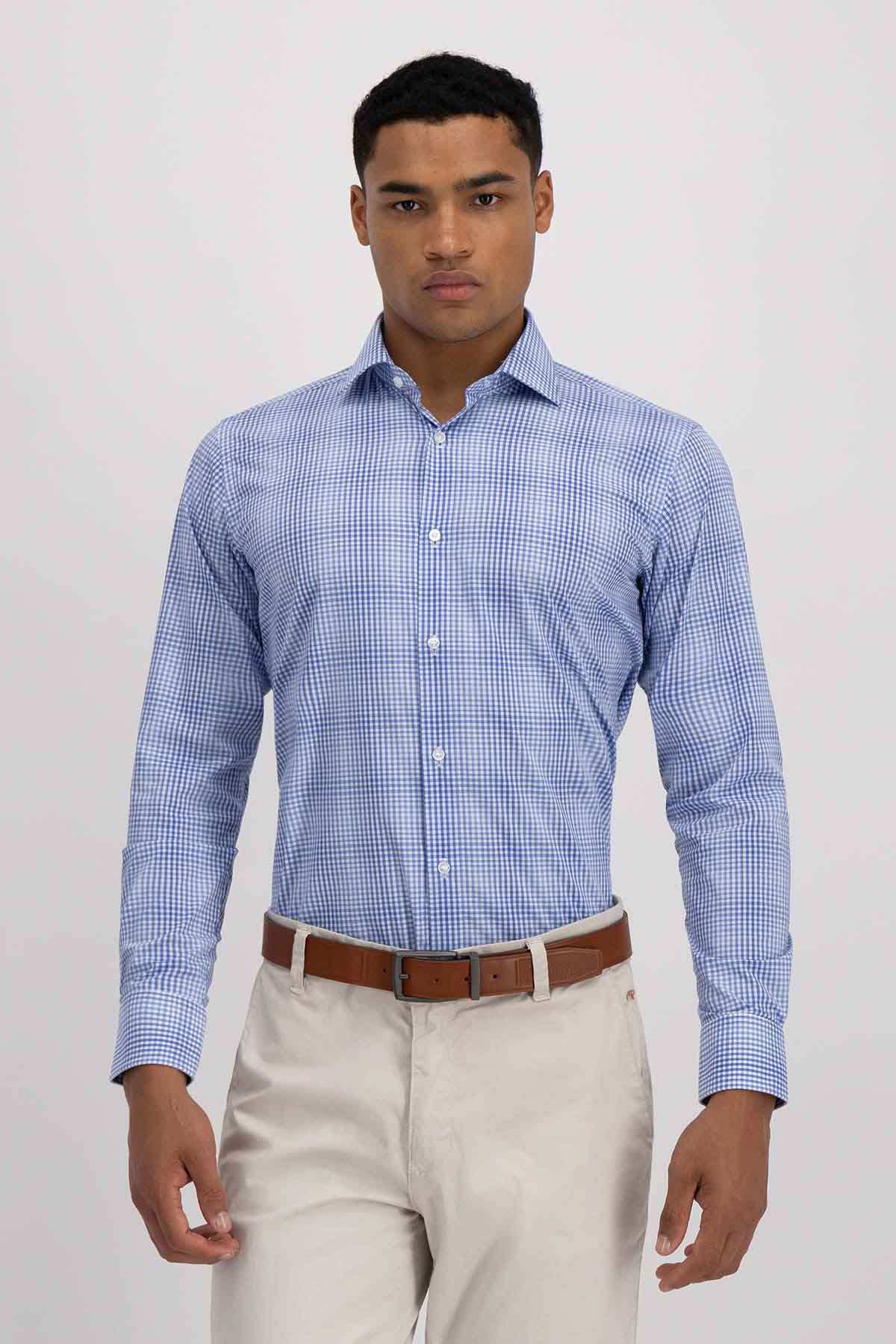 Camisa Sport Roberts Super Touch Color Azul Claro Slim Fit