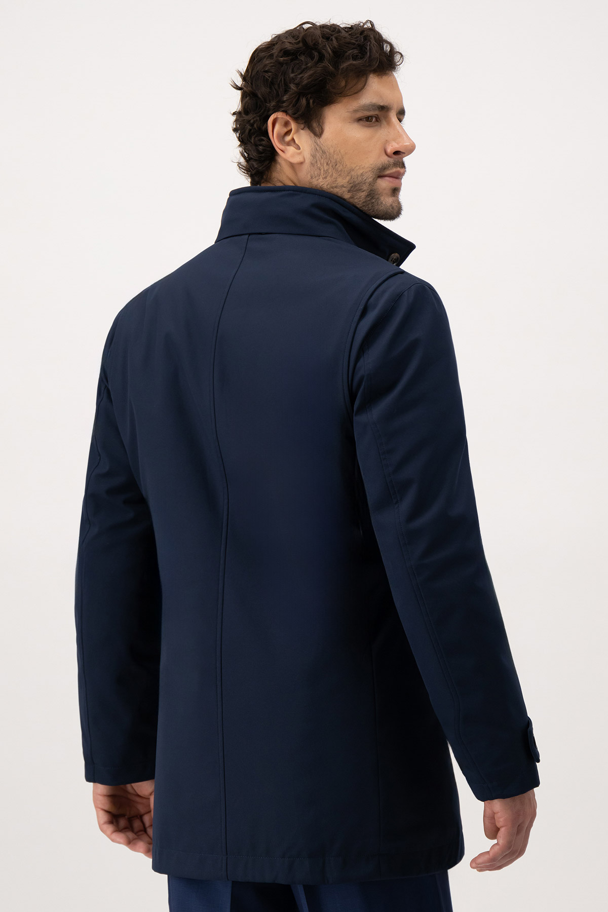 Gabardina Calderoni Azul Marino Contemporary Fit