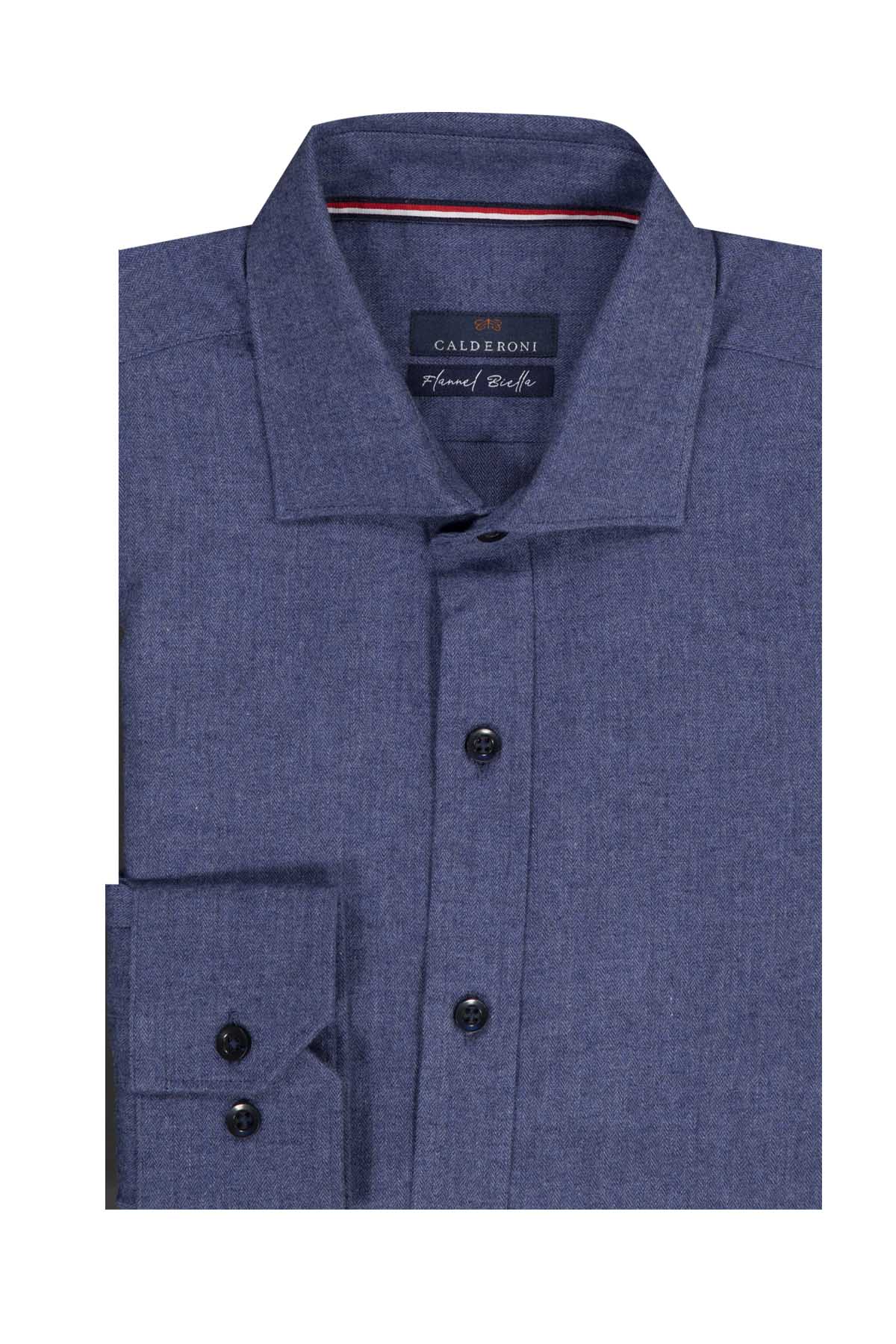 Camisa Calderoni Color Azul Regular Fit