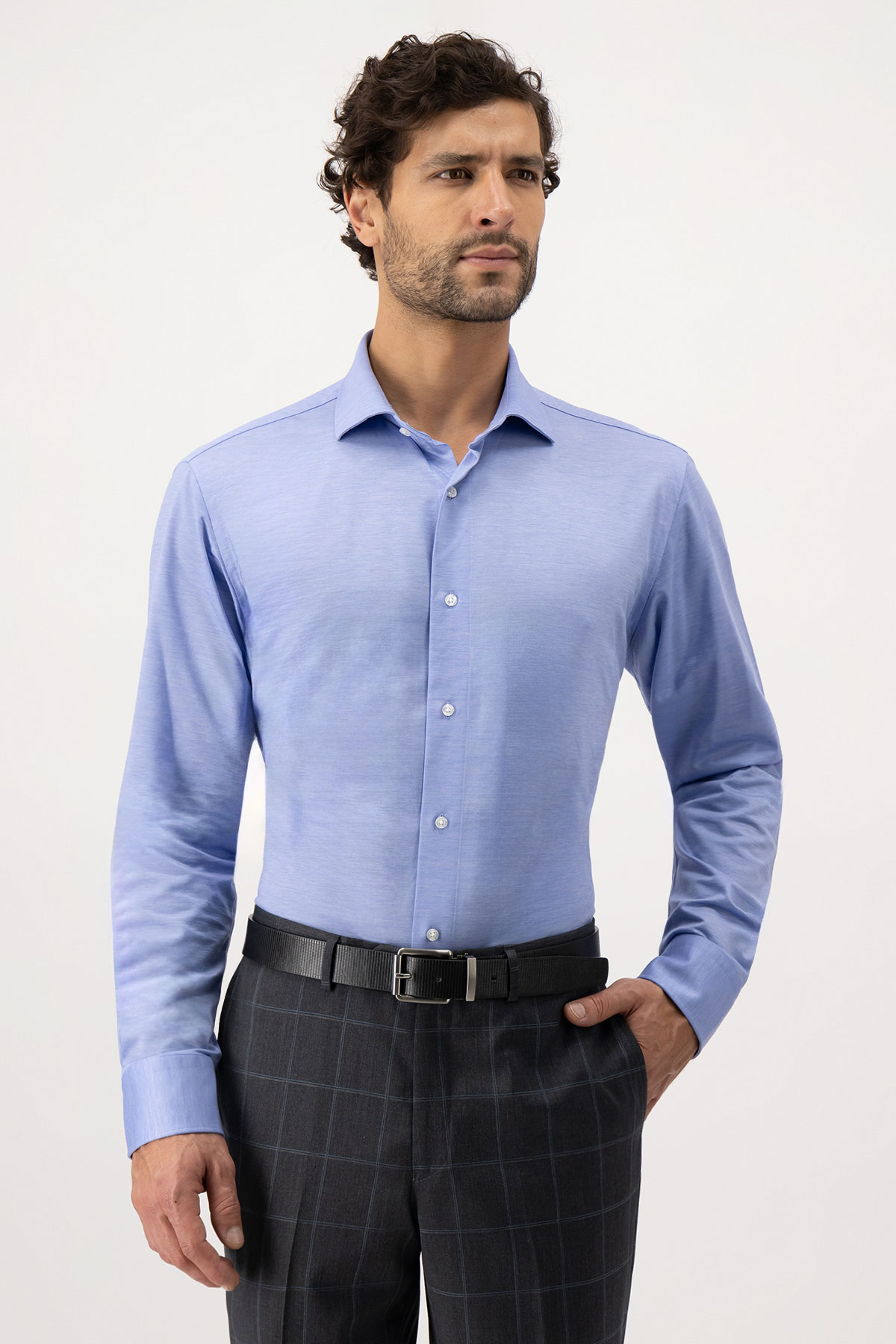 Camisa Knit Calderoni Regular Fit Azul
