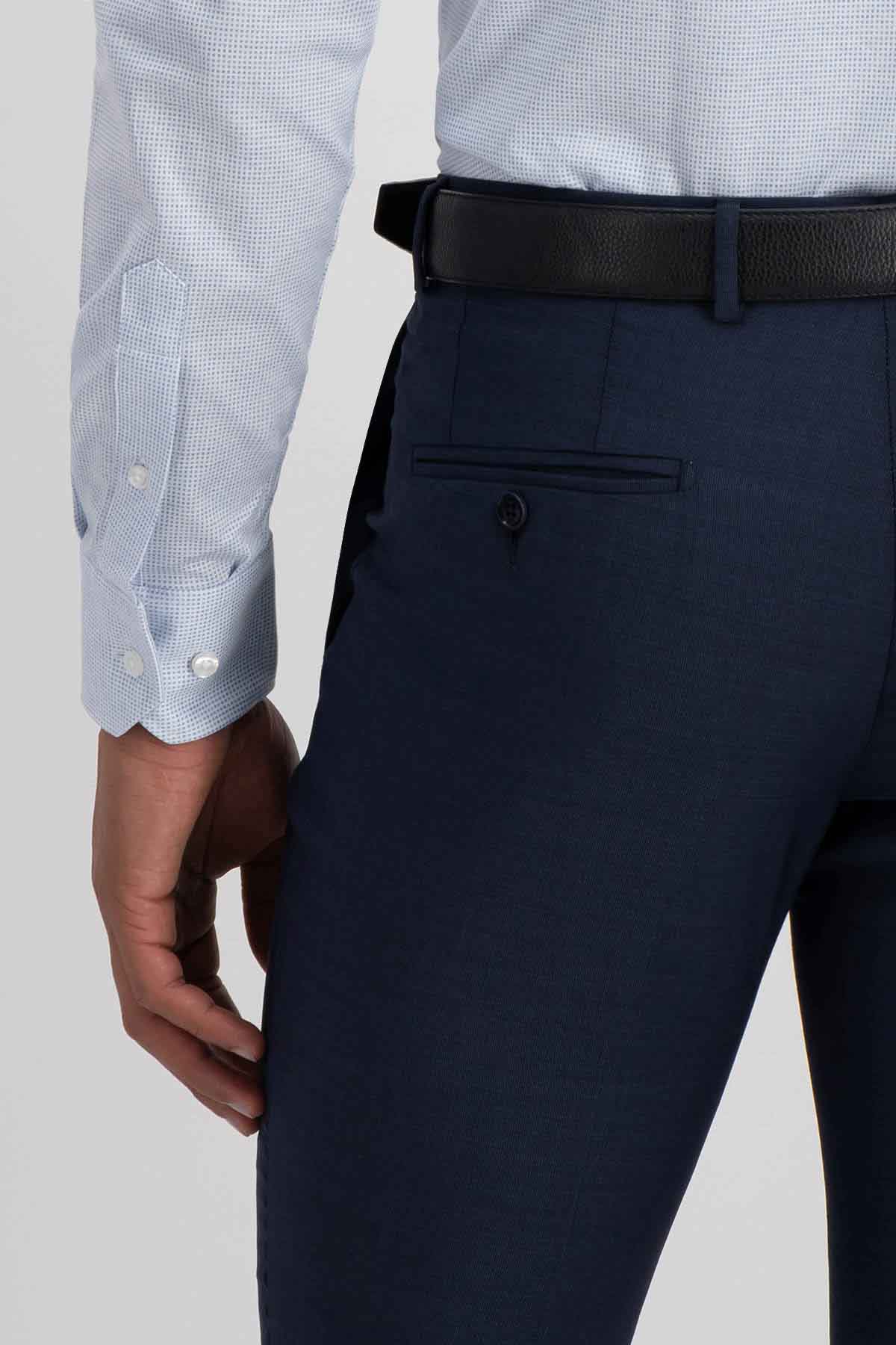 Camisa Knit Calderoni Color Azul Regular Fit image number 4