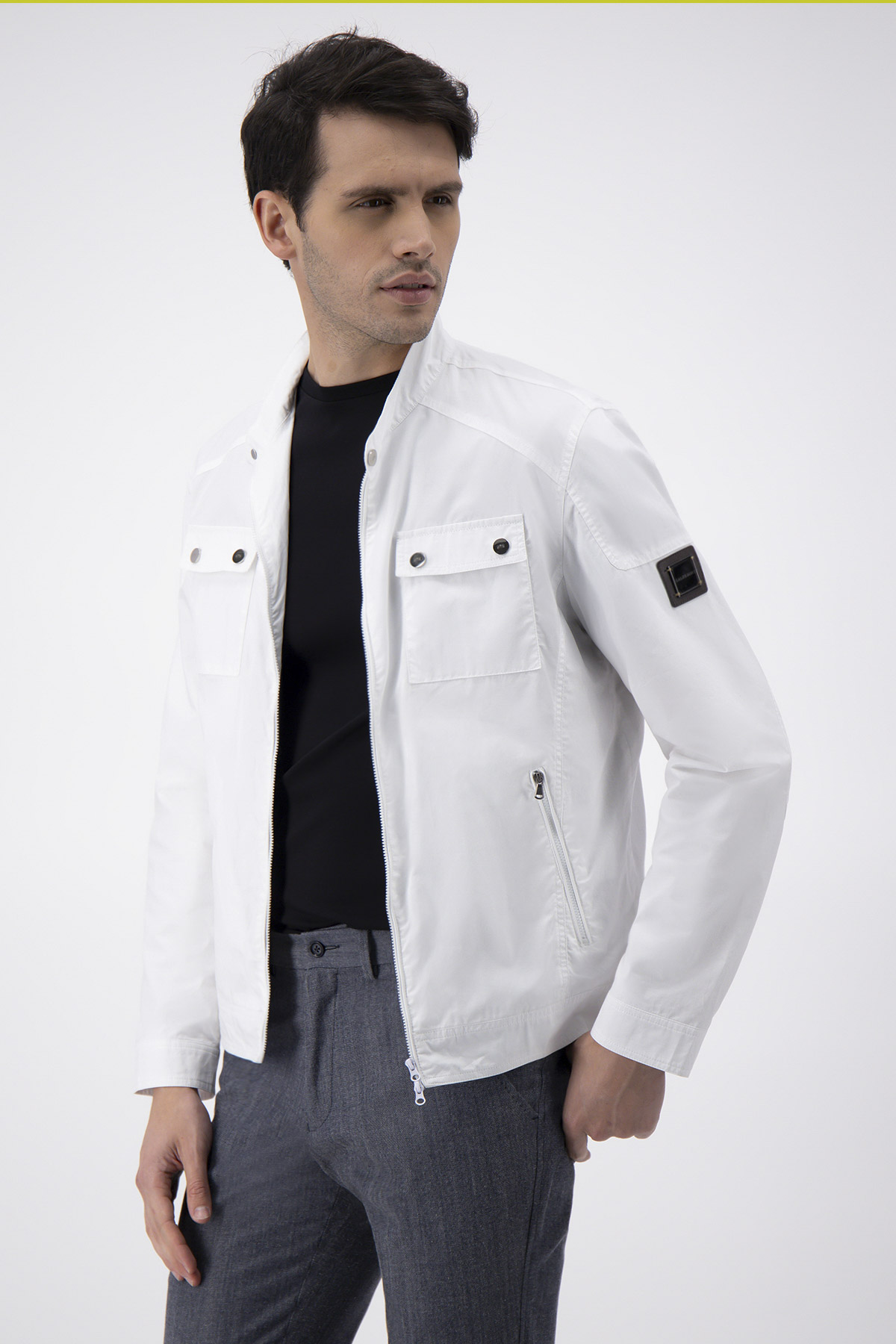 Chamarra Calderoni Blanco Contemporary Fit