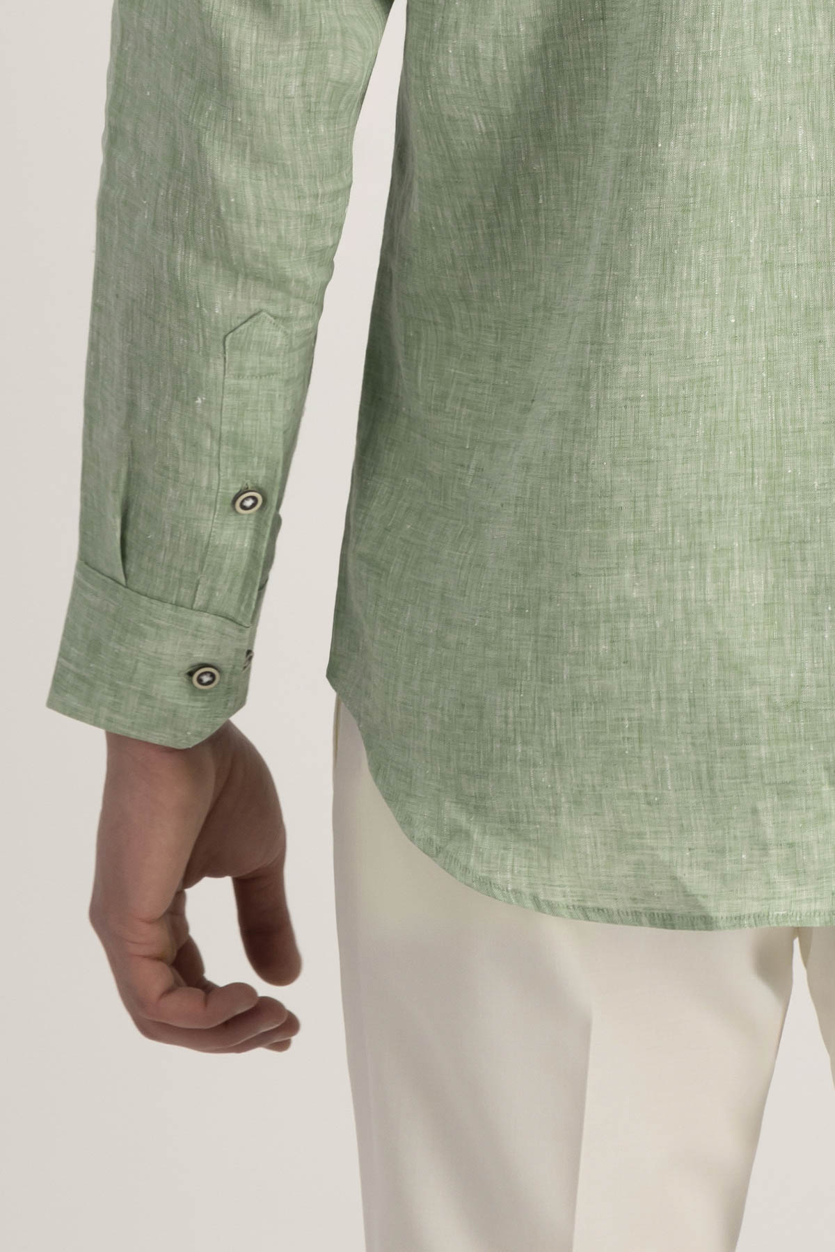 Camisa Casual LINEN Roberts Verde Slim Fit