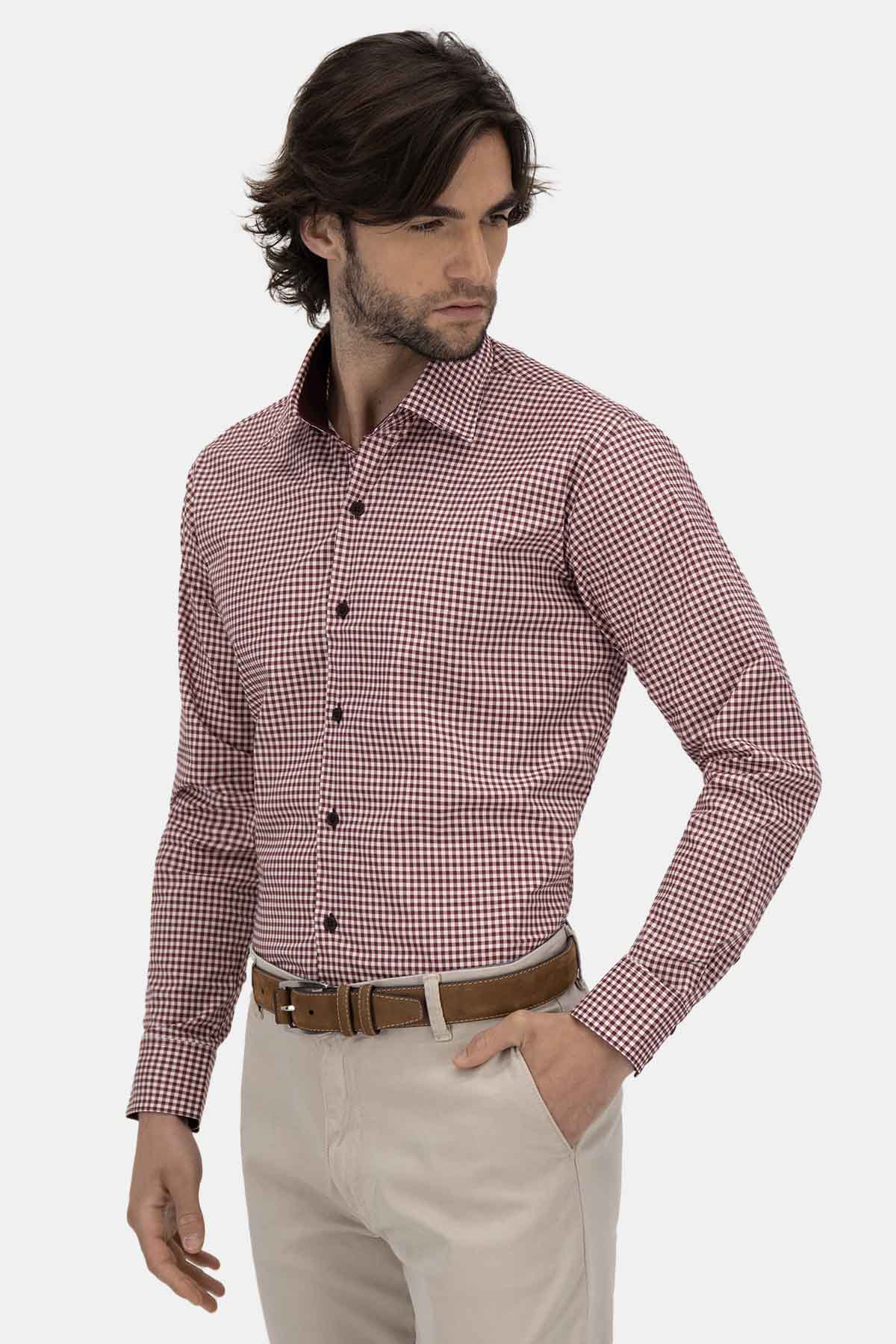 Camisa Vestir Roberts Red Vino Slim Fit