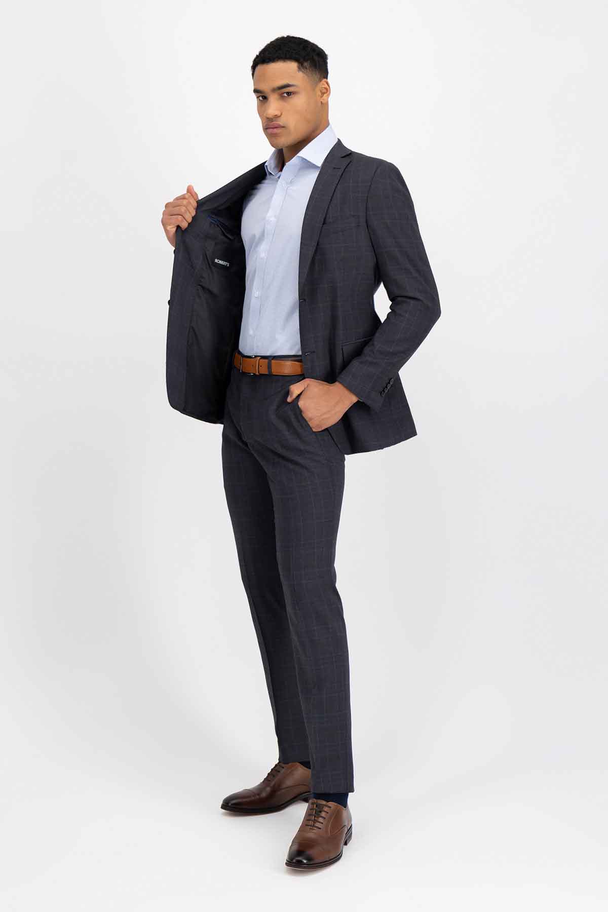Traje Roberts Gris Oxford Slim Fit