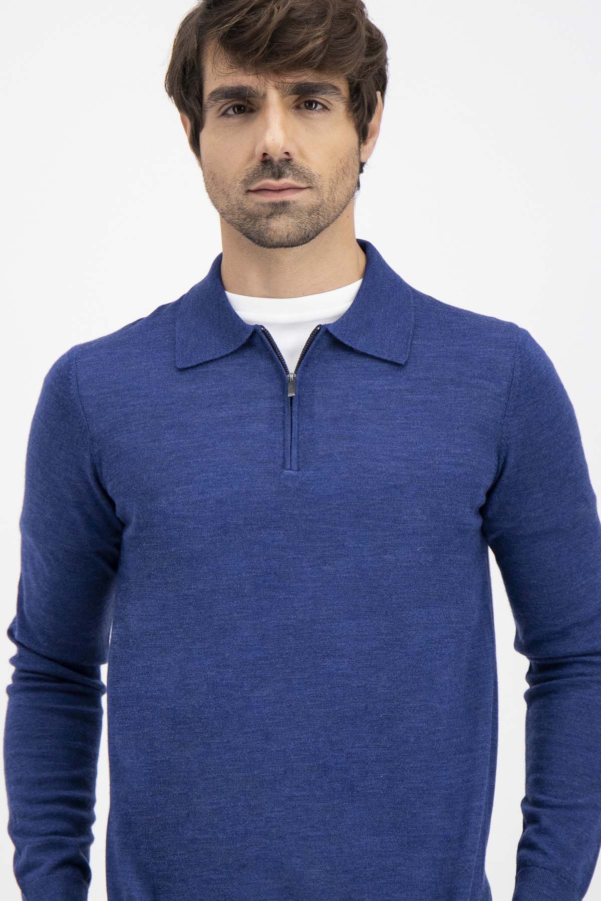 Suéter Calderoni Azul Contemporary Fit