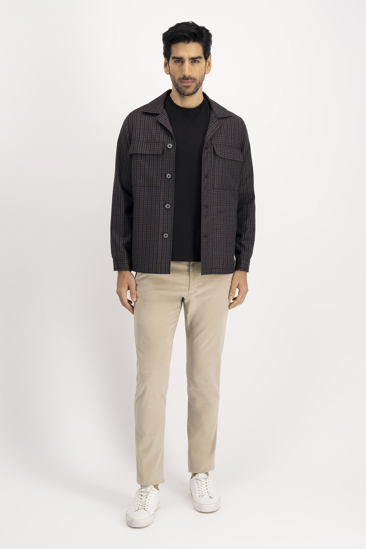 Sobrecamis Slim Fit Café canela