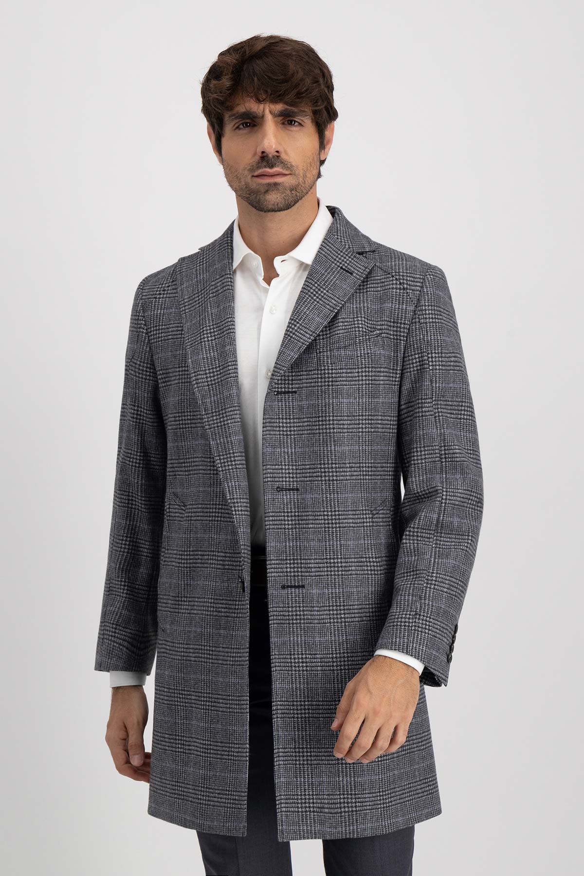 Abrigo Roberts Gris Oxford Slim Fit