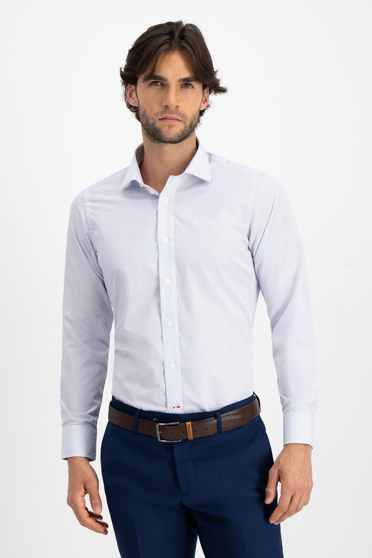 Camisa Vestir BAMBOO Roberts Red Blanco Slim Fit
