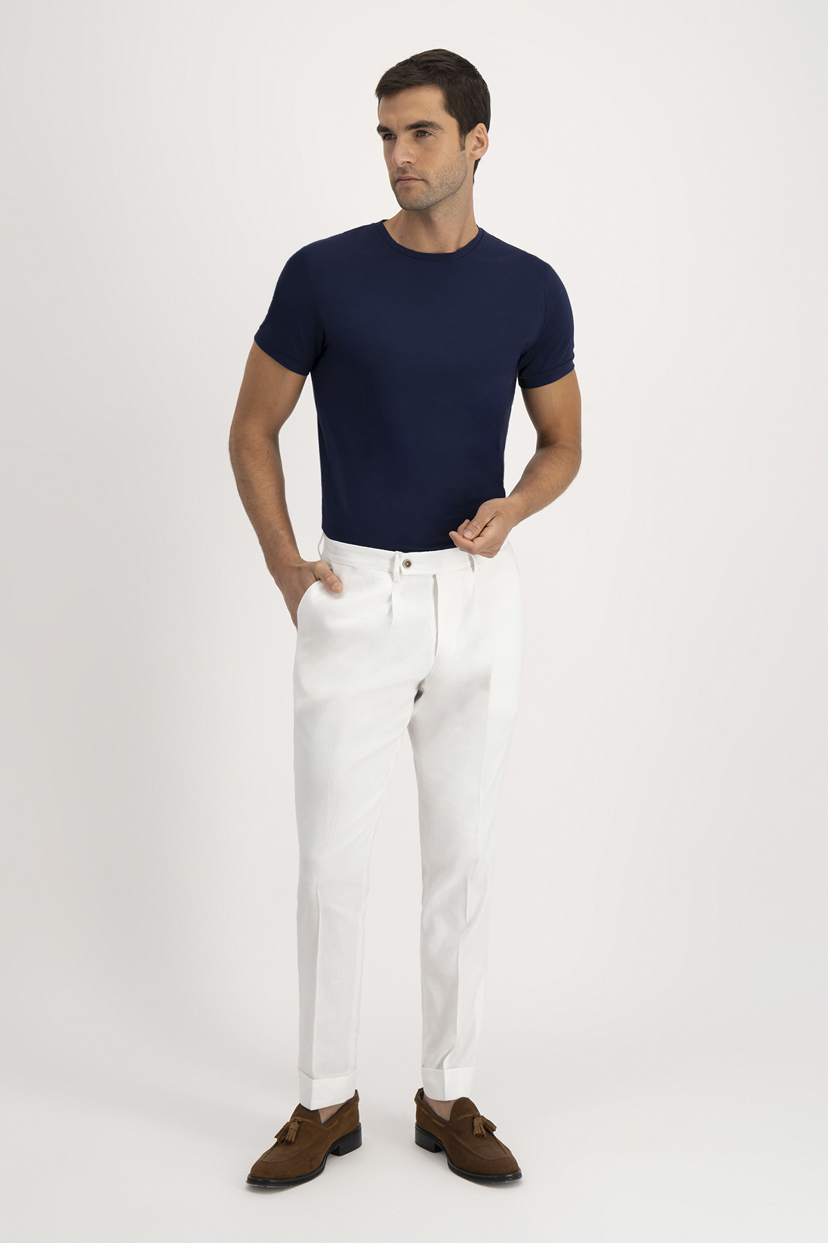 Pantalón Casual Roberts Blanco Slim Fit