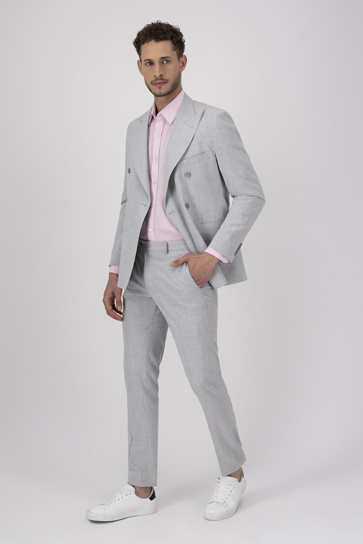 Traje Color Gris Claro Slim Fit