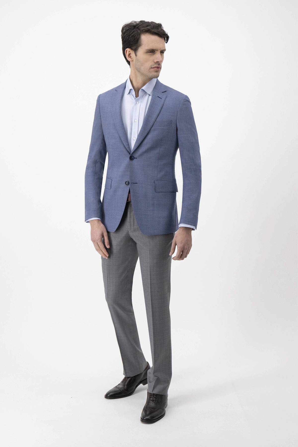Saco Casual Calderoni Azul Medio Slim Fit