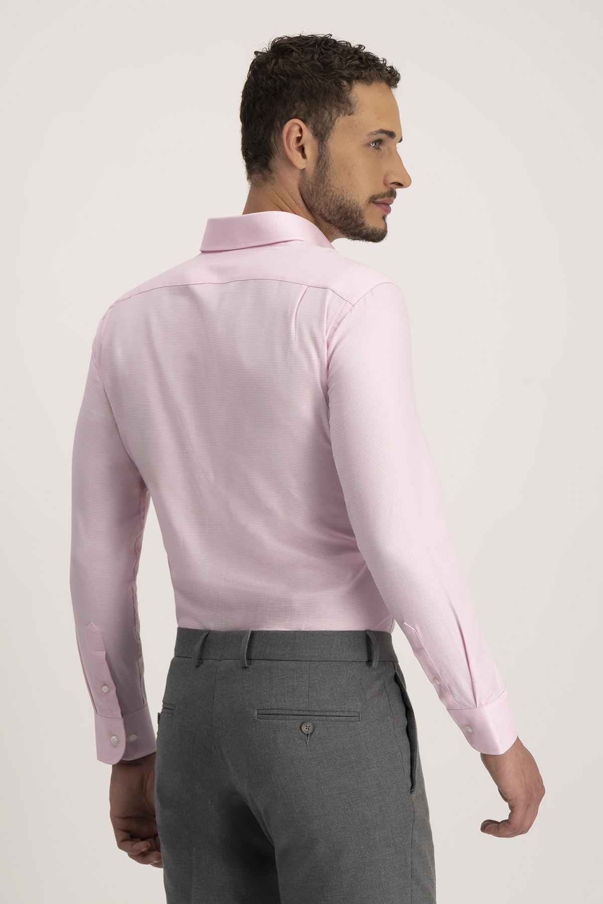Camisa Formal Easy Care Roberts Slim Fit Rosa