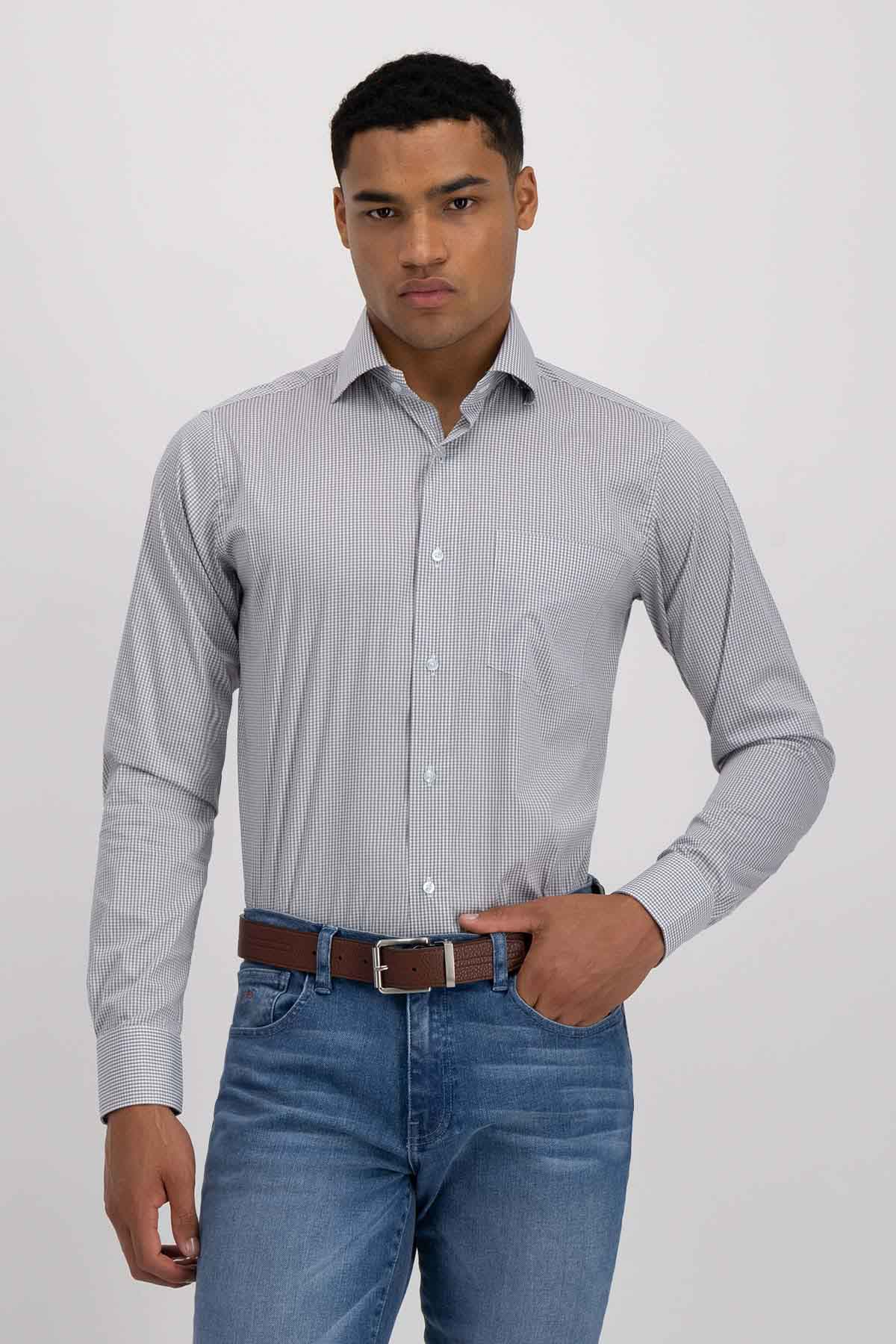 Camisa Sport Roberts Super Touch Color Gris Regular Fit