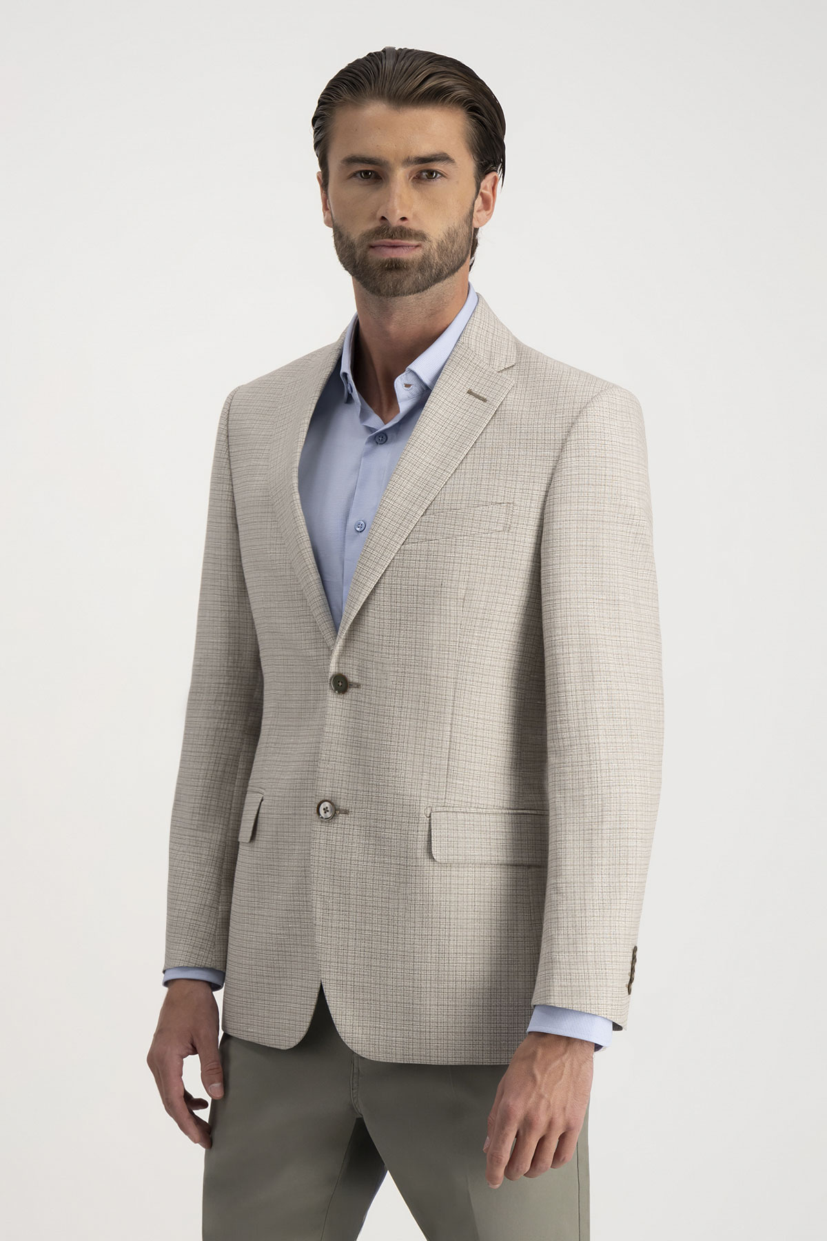 Saco Casual Calderoni Beige Contemporary Fit