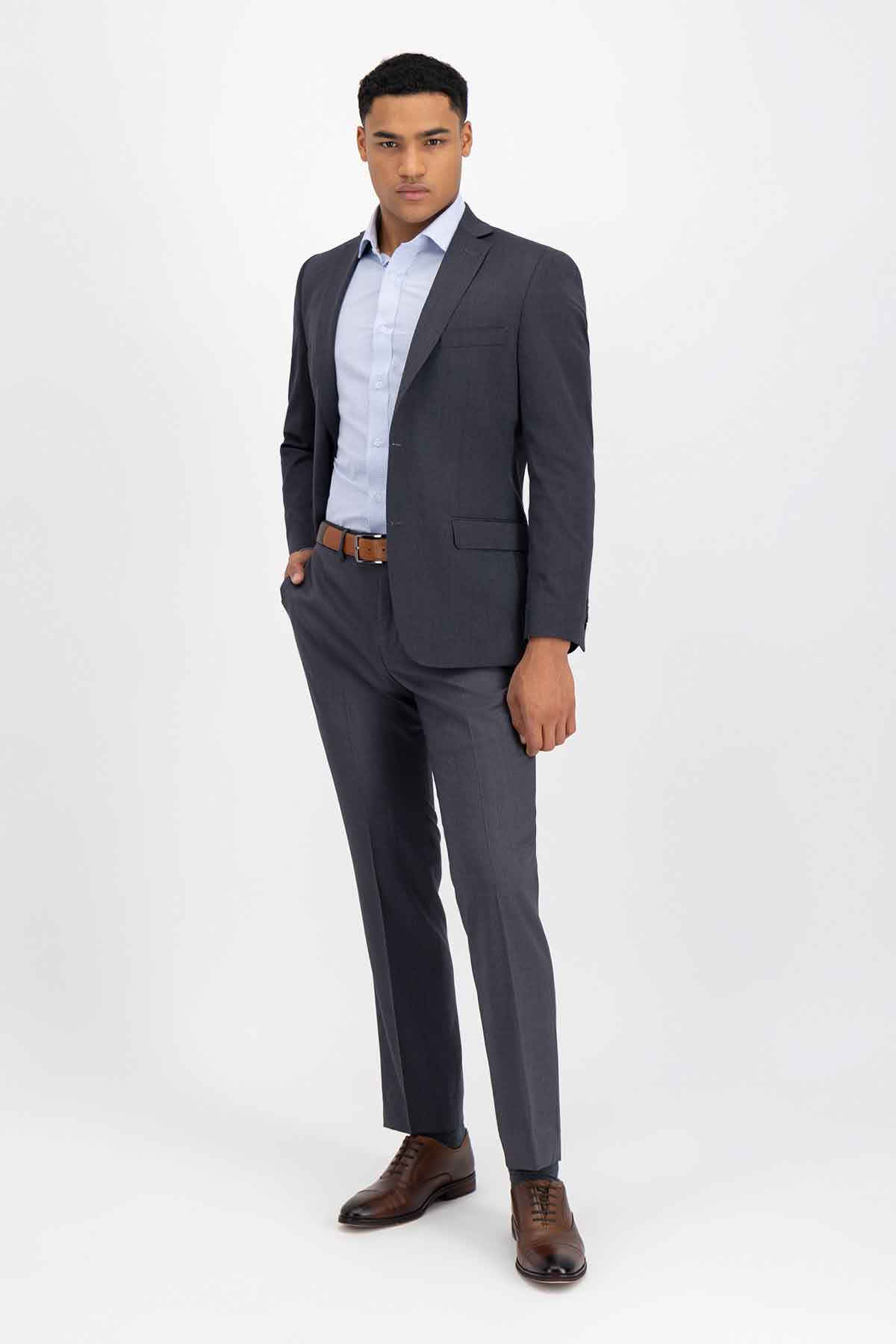 Saco Roberts Slim fit Color gris oxford image number 3