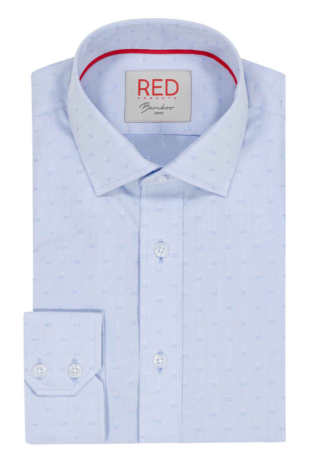 Camisa Vestir Roberts Red Azul Slim Fit