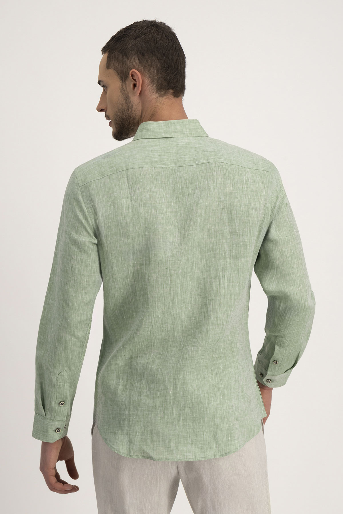 Camisa Casual LINEN Roberts Verde Slim Fit
