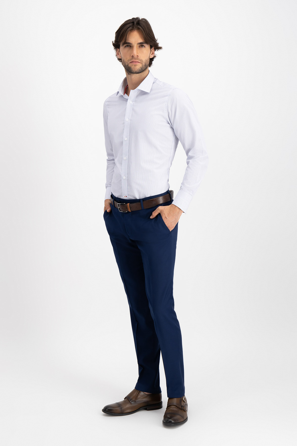 Camisa Vestir BAMBOO Roberts Red Blanco Slim Fit