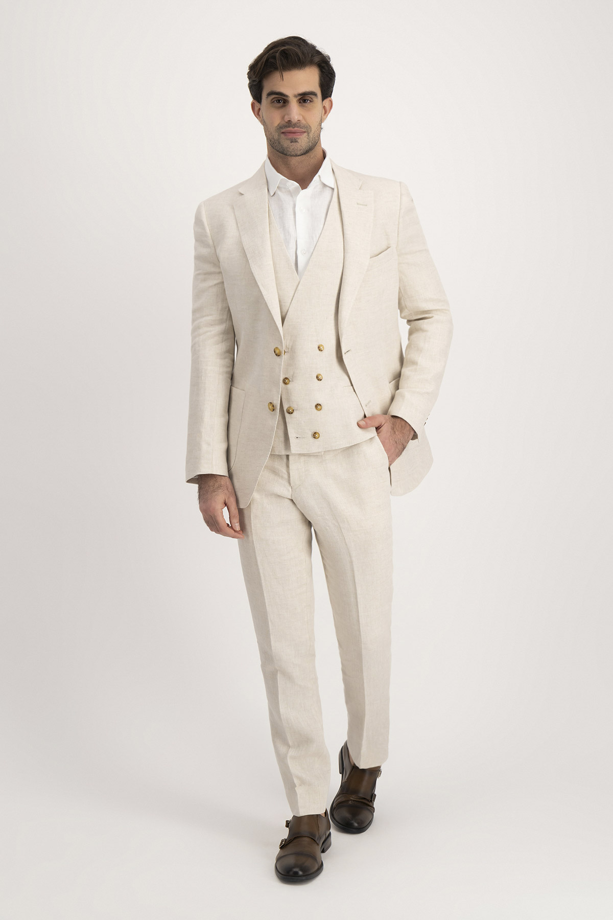 Traje Trío Roberts Red Beige Slim Fit