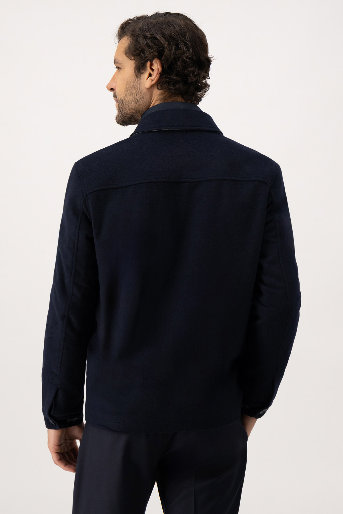 Chamarra Calderoni Azul Marino Contemporary Fit