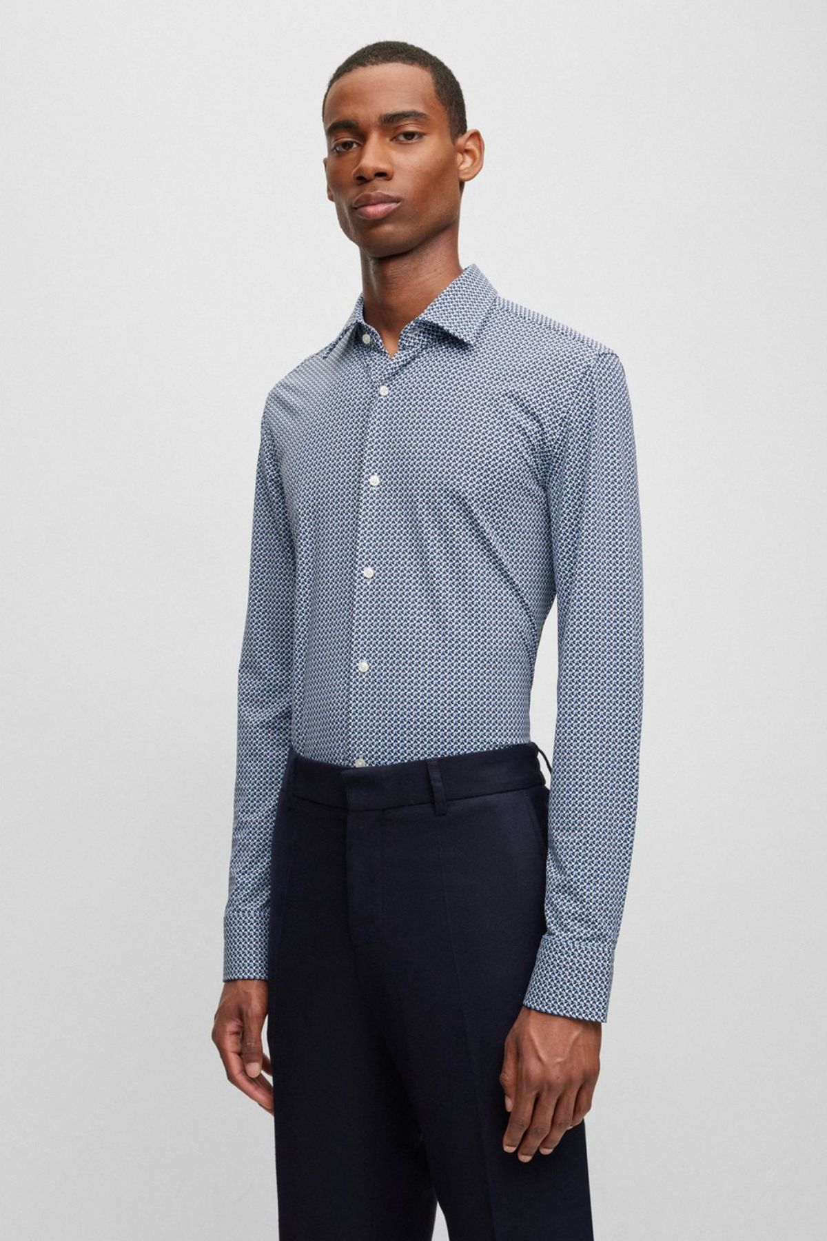 Camisa Boss Formal Azul Slim fit