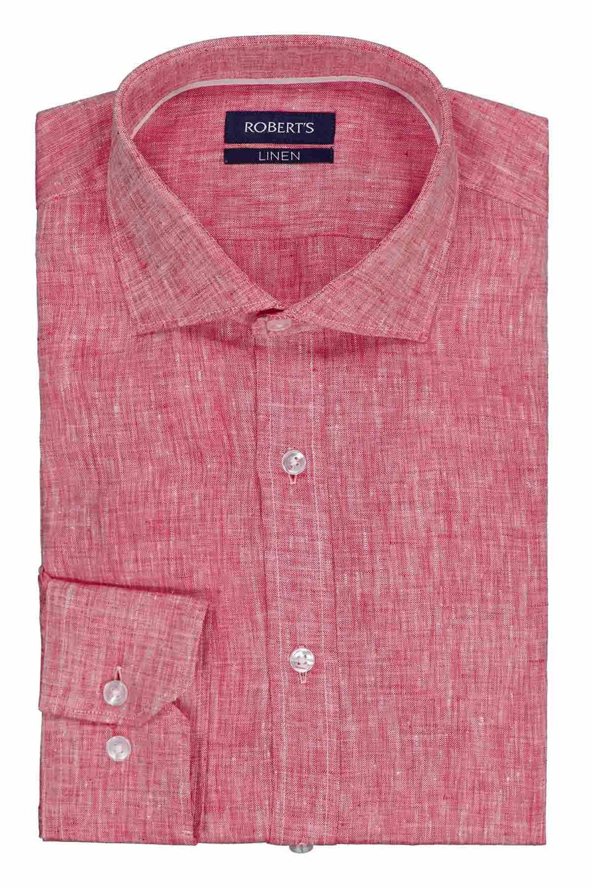 Camisa Casual LINEN Roberts Rojo Slim Fit