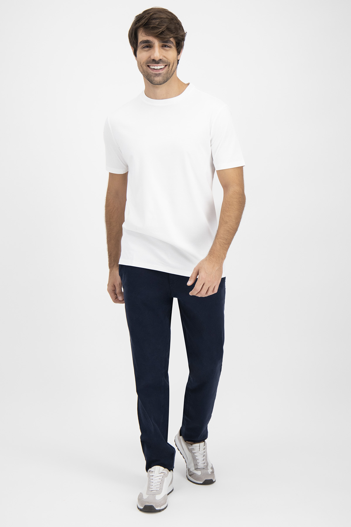 Playera MERCERIZED COTTON Calderoni Blanco Contemporary Fit