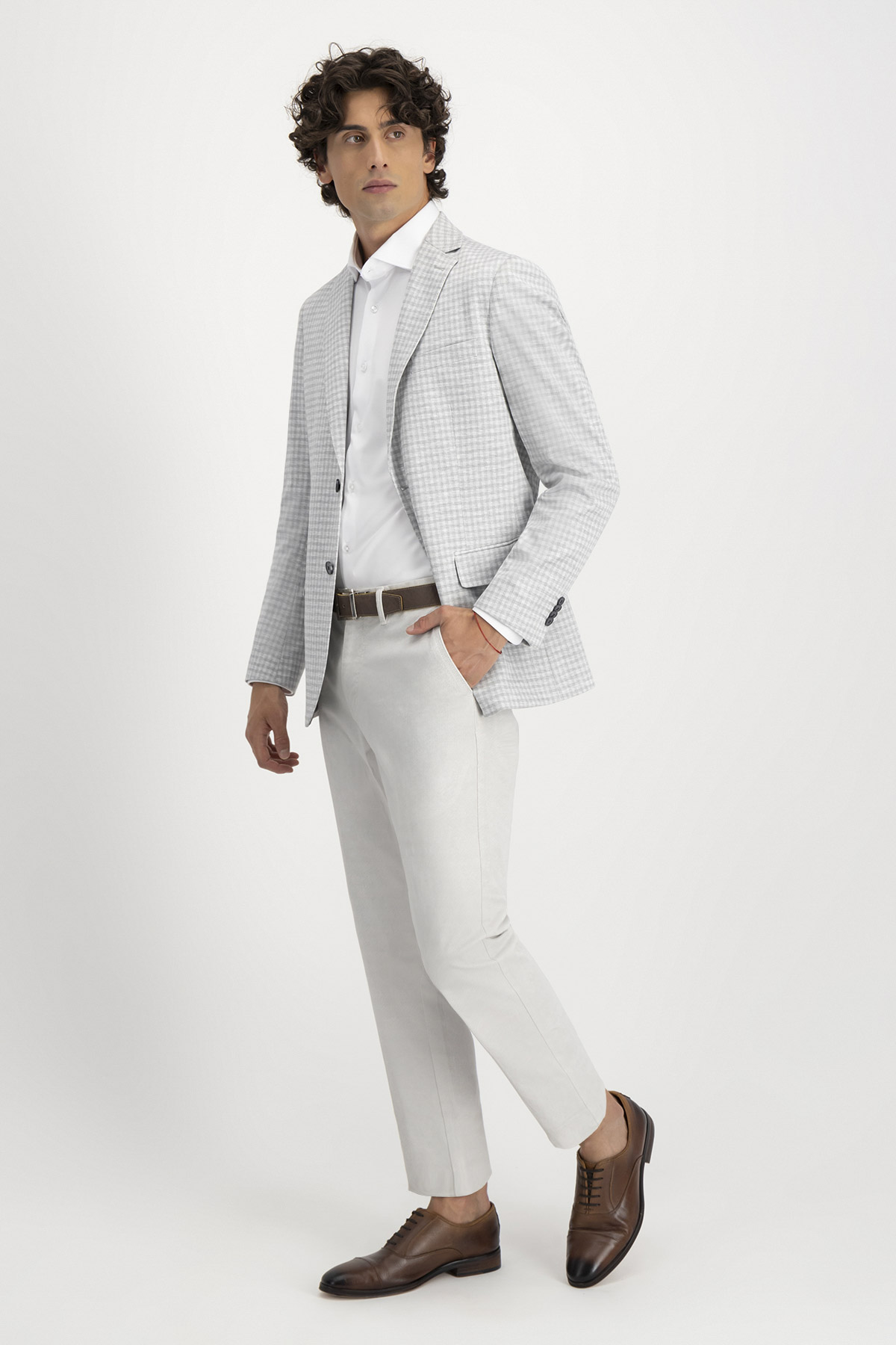 Saco Casual Gris Perla Slim Fit