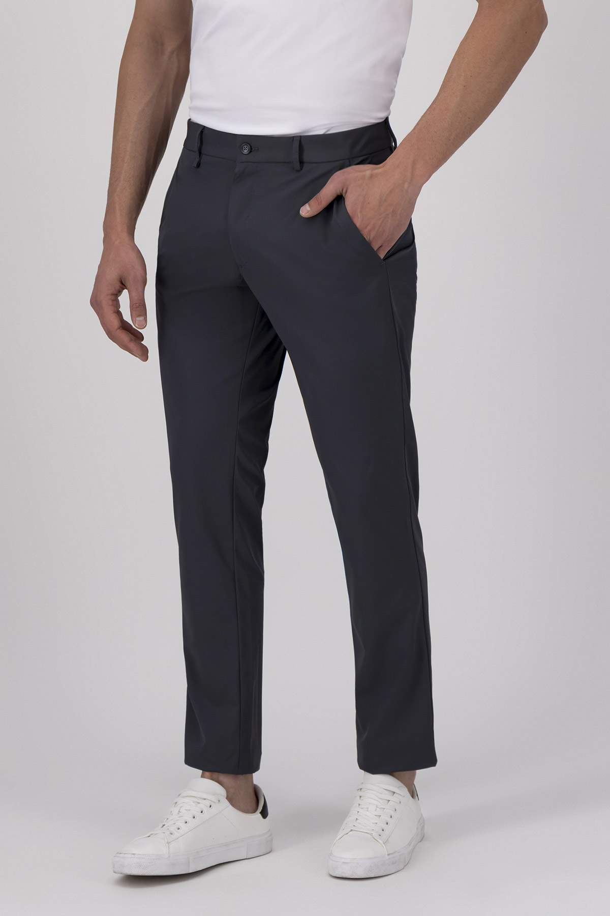 Pantalón Casual Color Gris Obscuro