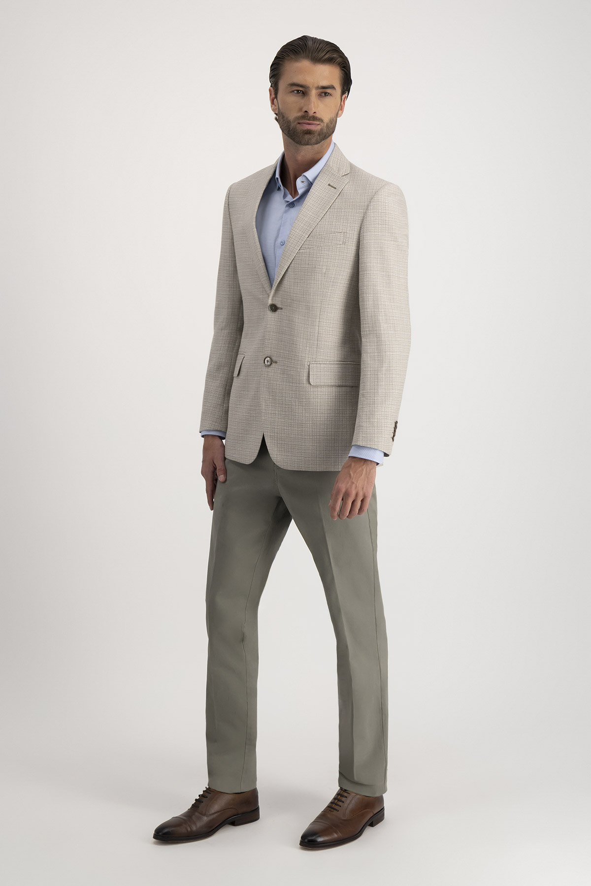 Saco Casual Calderoni Beige Contemporary Fit