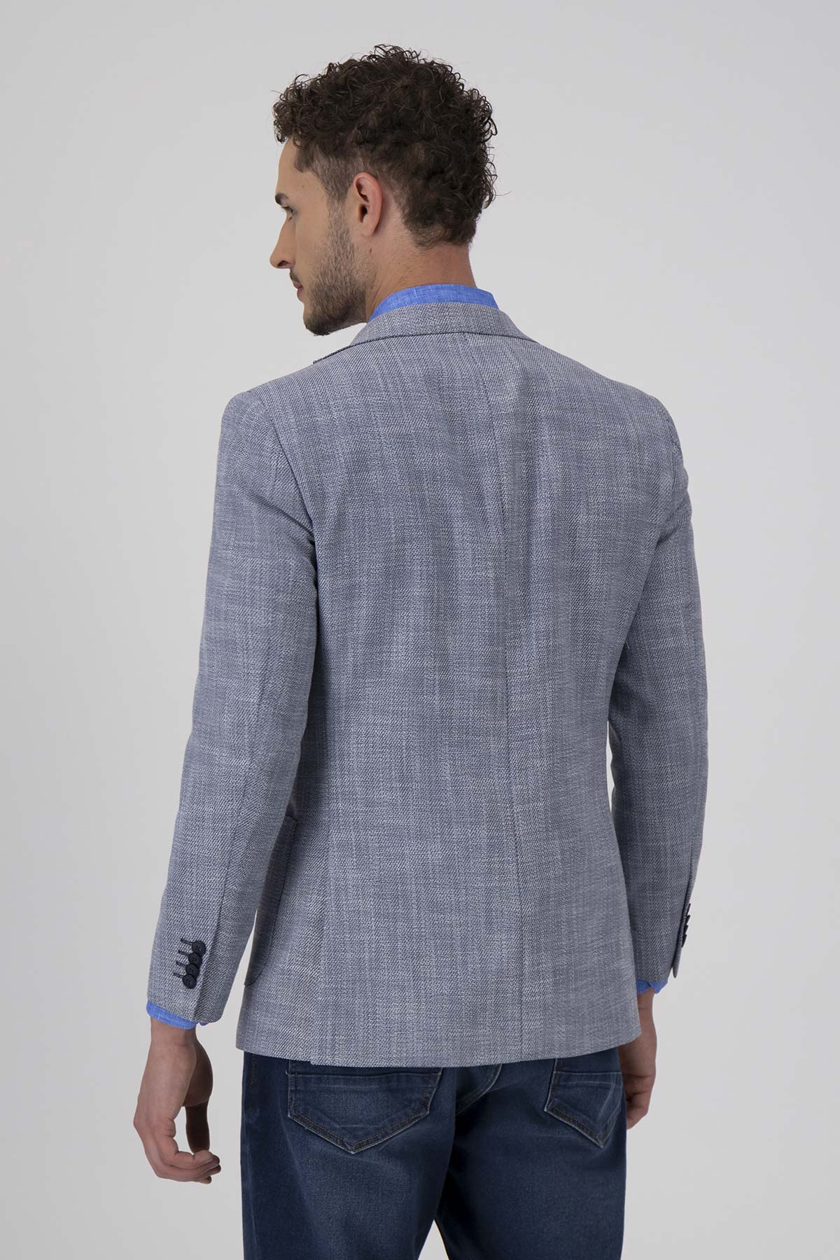 Saco Casual Color Azul Marino Slim Fit