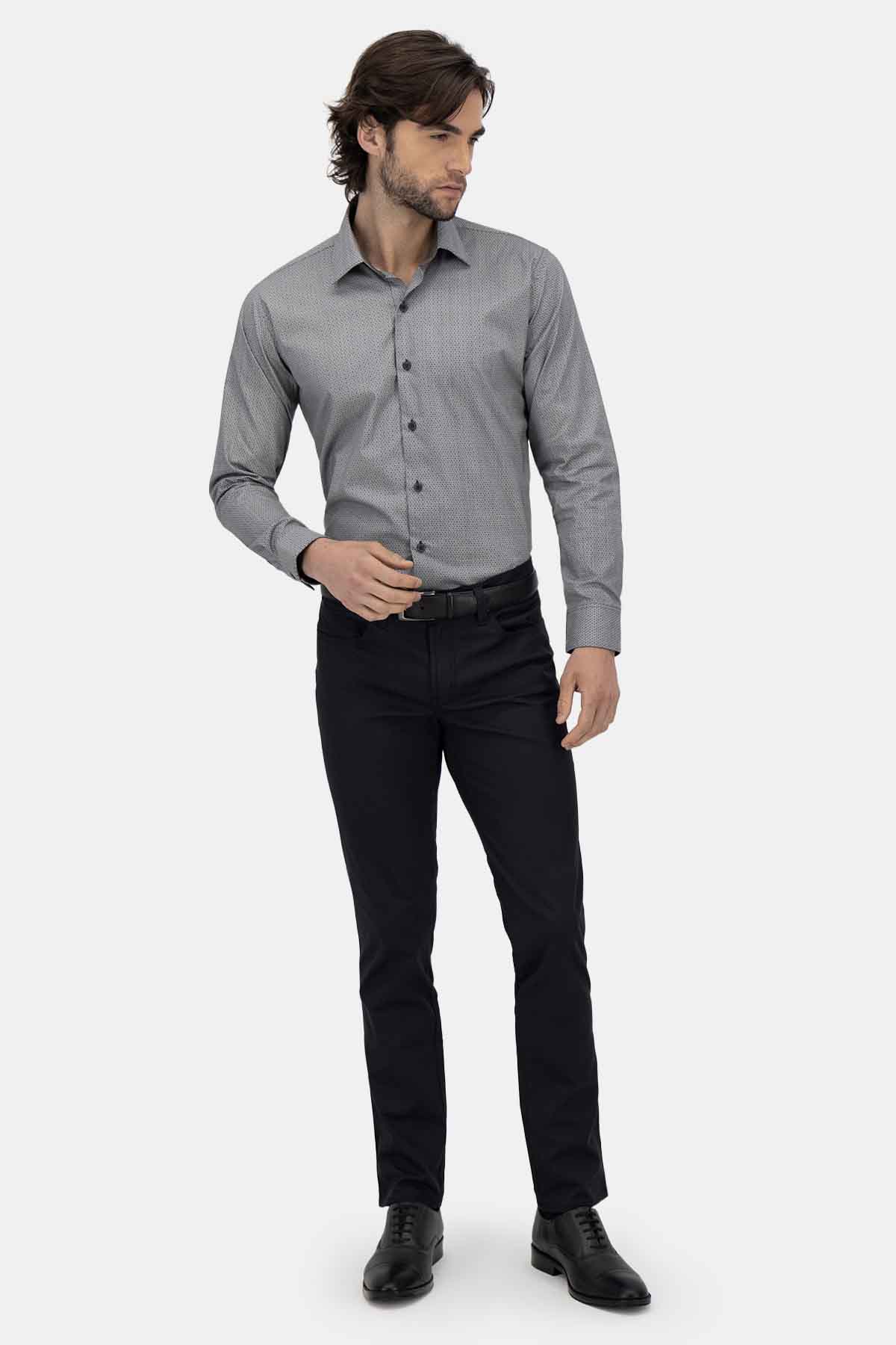 Camisa Vestir Roberts Red Verde Militar Slim Fit