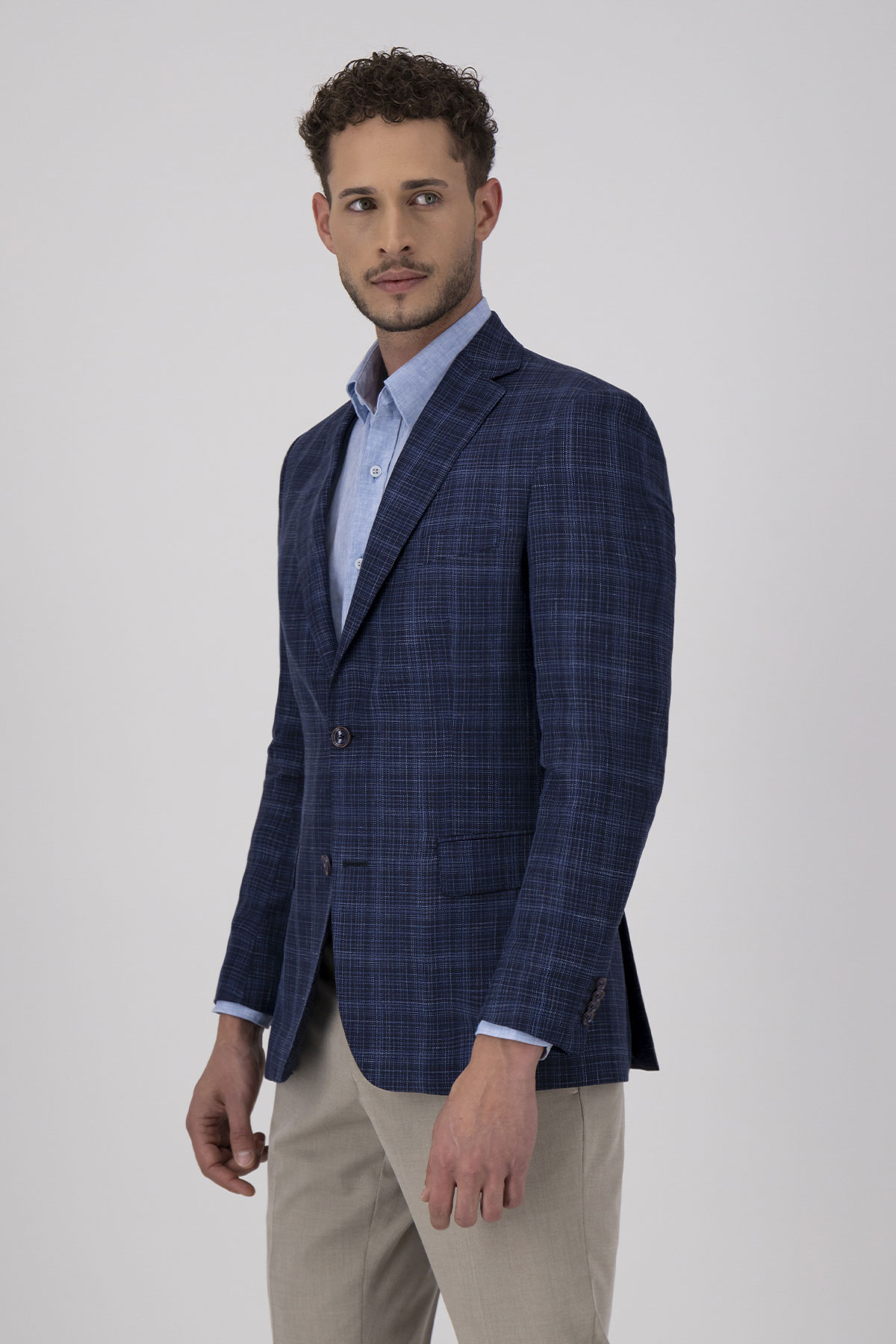 Saco Casual Color Azul Marino Slim Fit