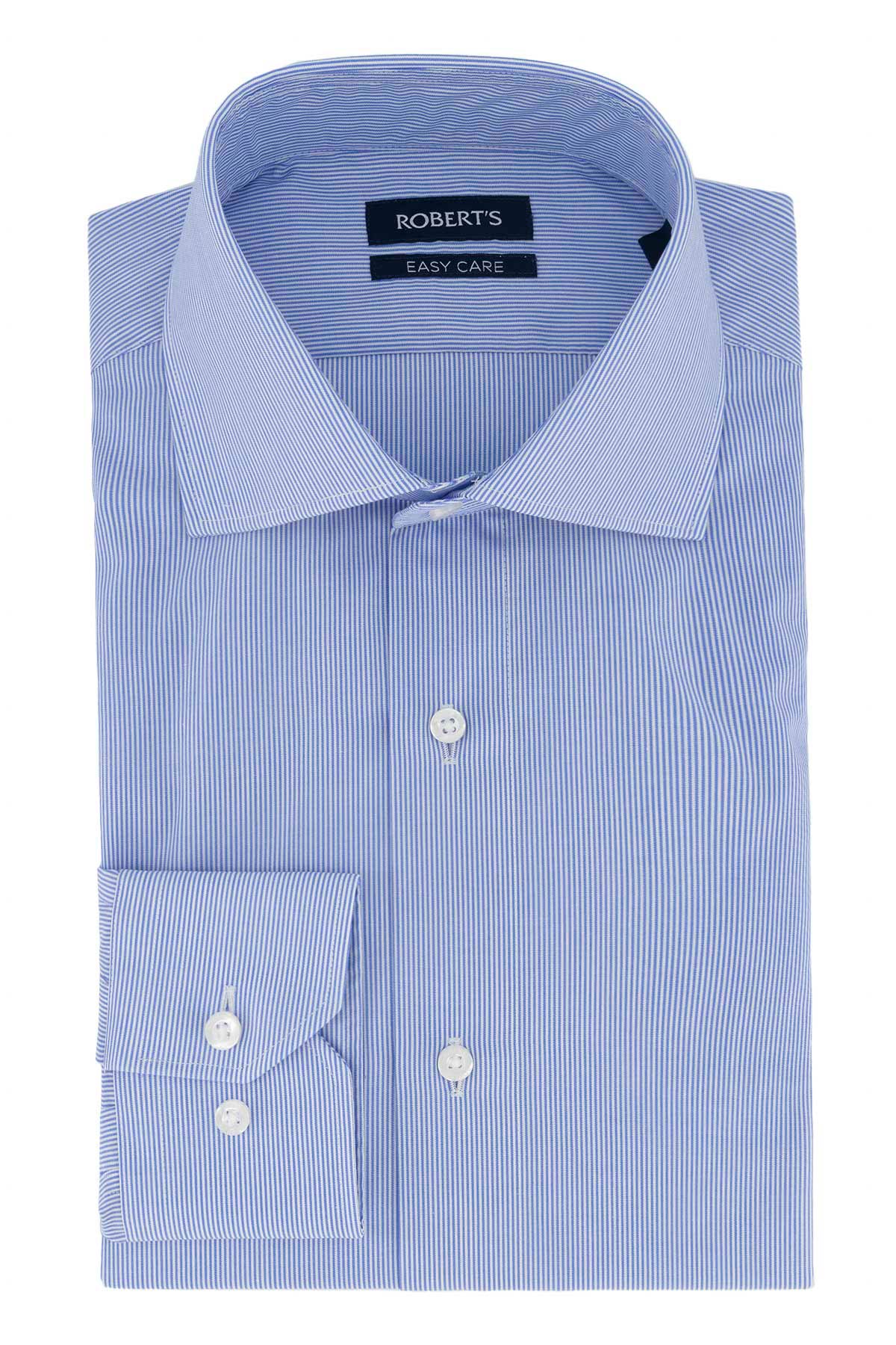 Camisa Formal Easy Care Roberts Slim Fit Azul Marino