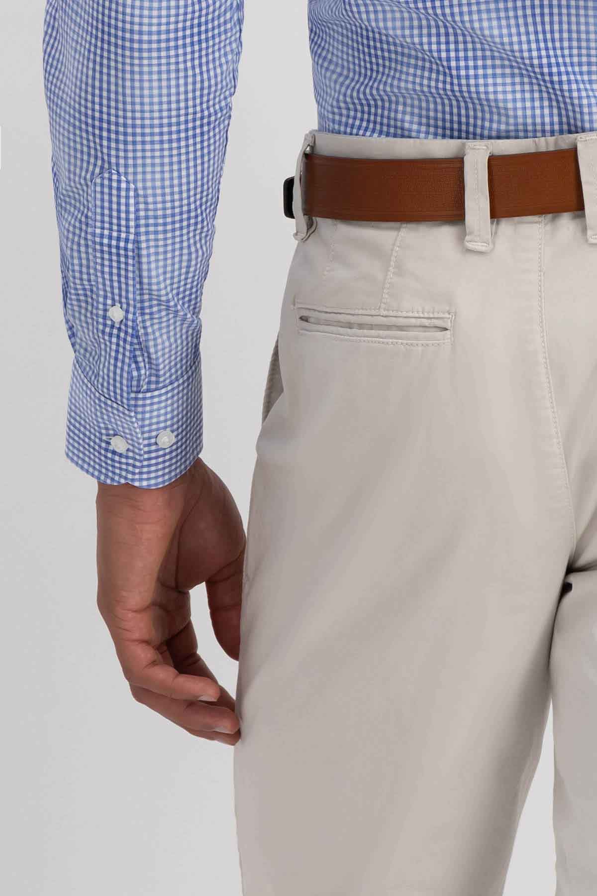 Camisa Sport Roberts Super Touch Color Azul Claro Slim Fit